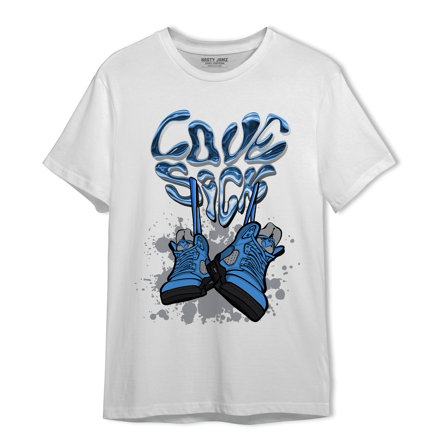 University Blue 5s T Shirt Match Sneaker Love Sick - NastyJamz