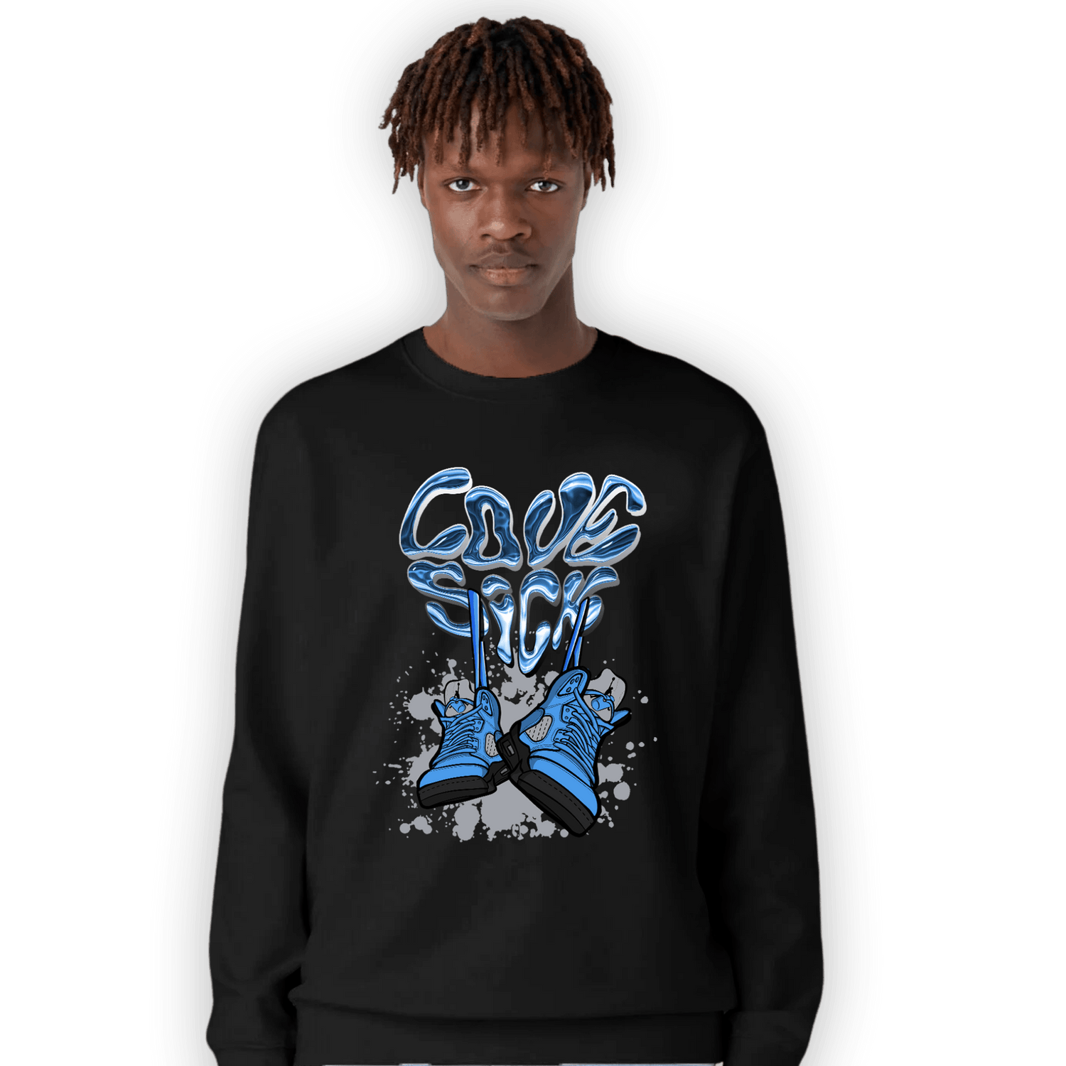 University Blue 5s Sweatshirt Match Sneaker Love Sick - NastyJamz