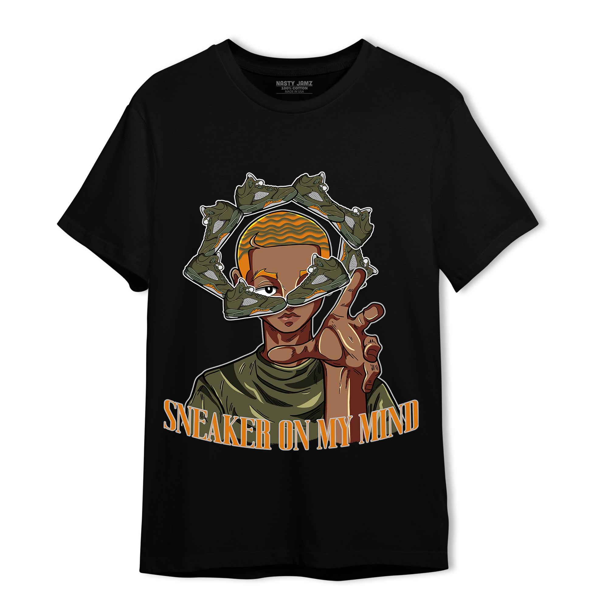 Olive 5s T Shirt Match Sneaker On My Mind - NastyJamz
