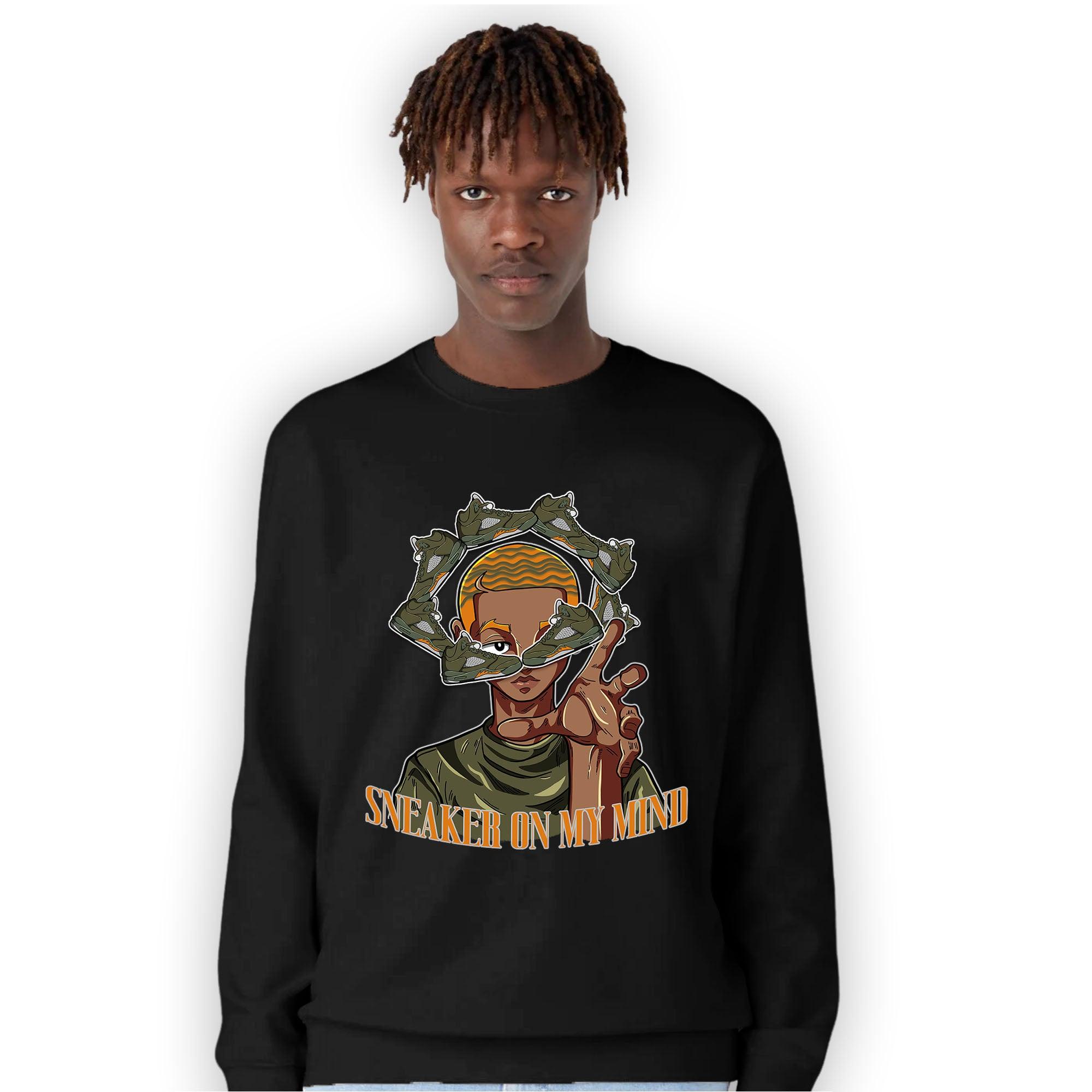 Olive 5s Sweatshirt Match Sneaker On My Mind - NastyJamz