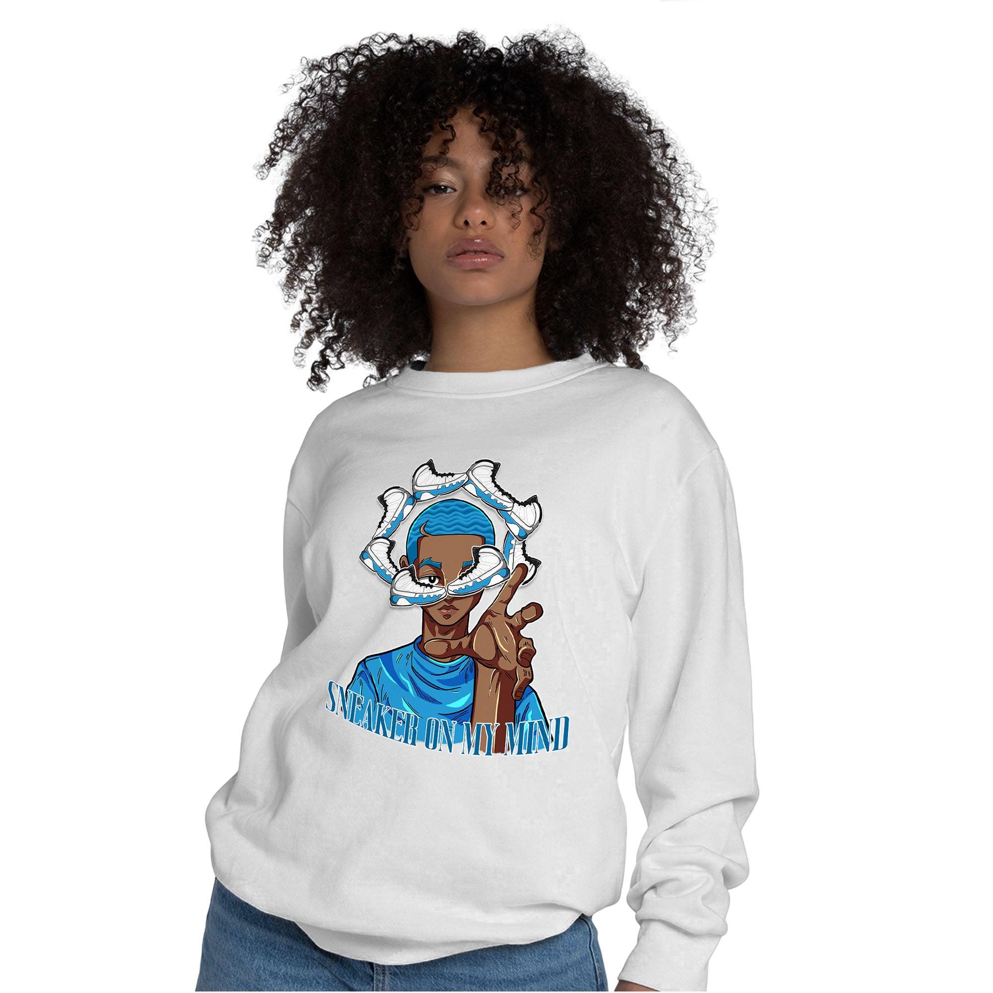 Powder Blue 9s Sweatshirt Match Sneaker On My Mind - NastyJamz