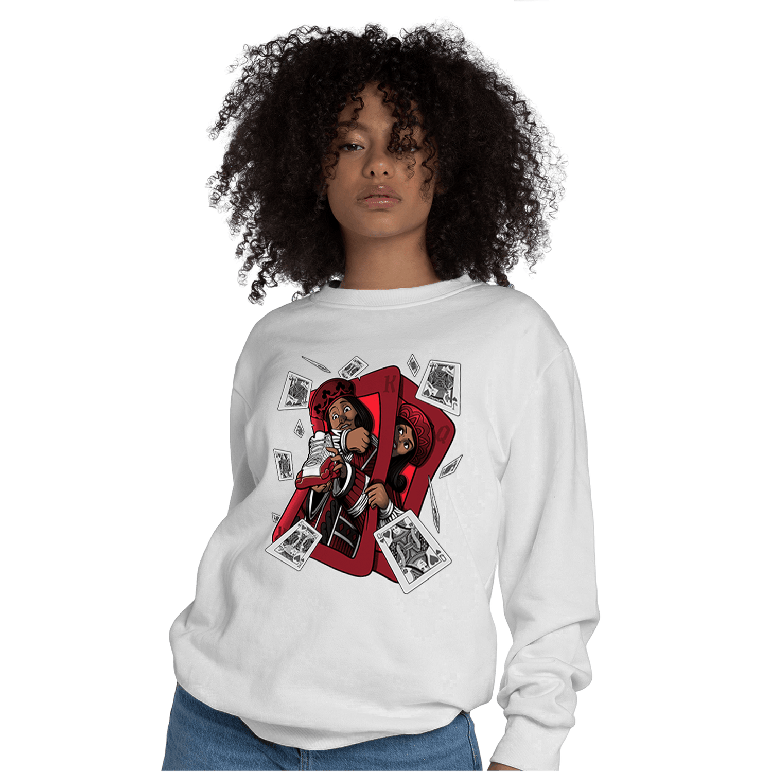 Cherry 12s Sweatshirt Match Sneaker Playing Card - NastyJamz