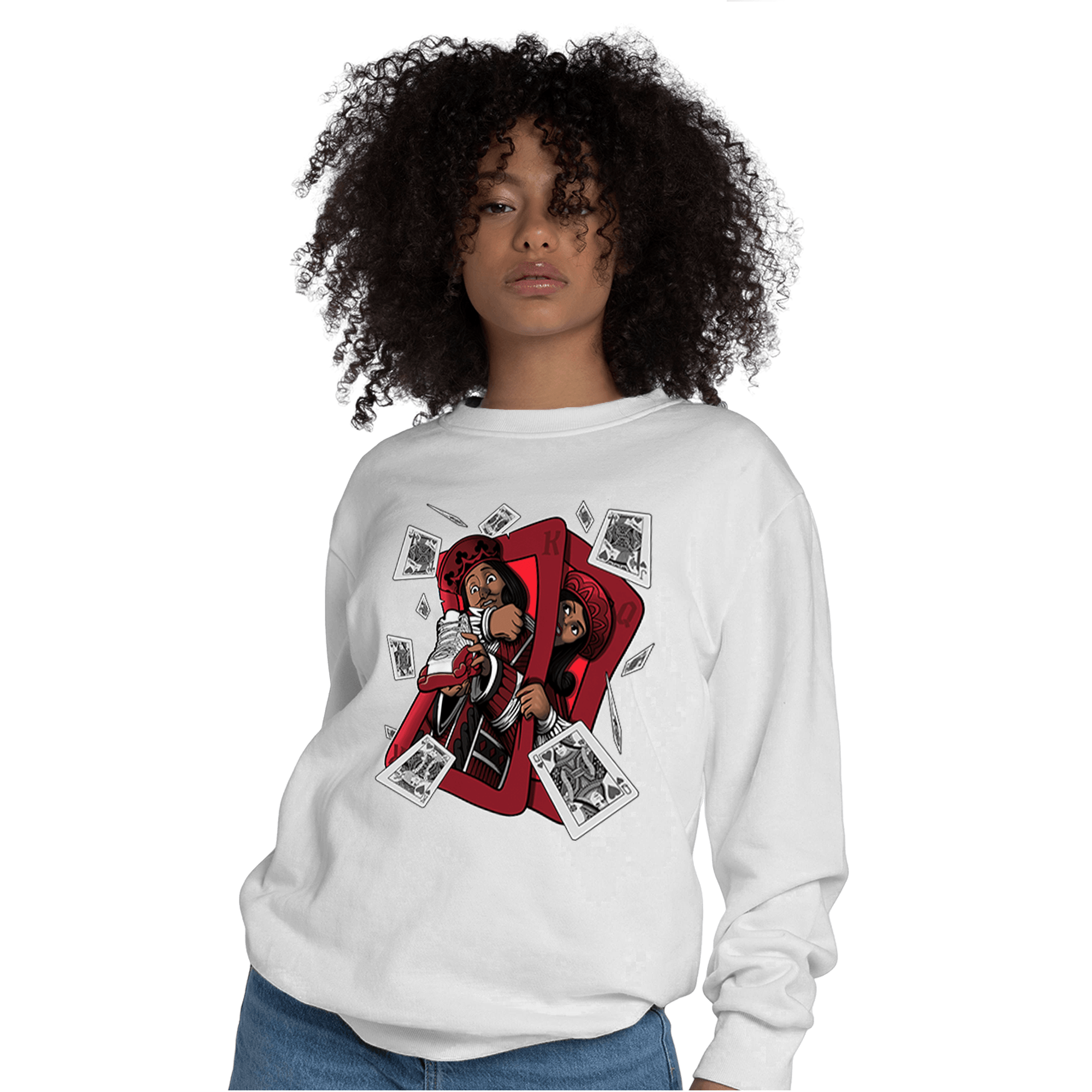 Cherry 12s Sweatshirt Match Sneaker Playing Card - NastyJamz