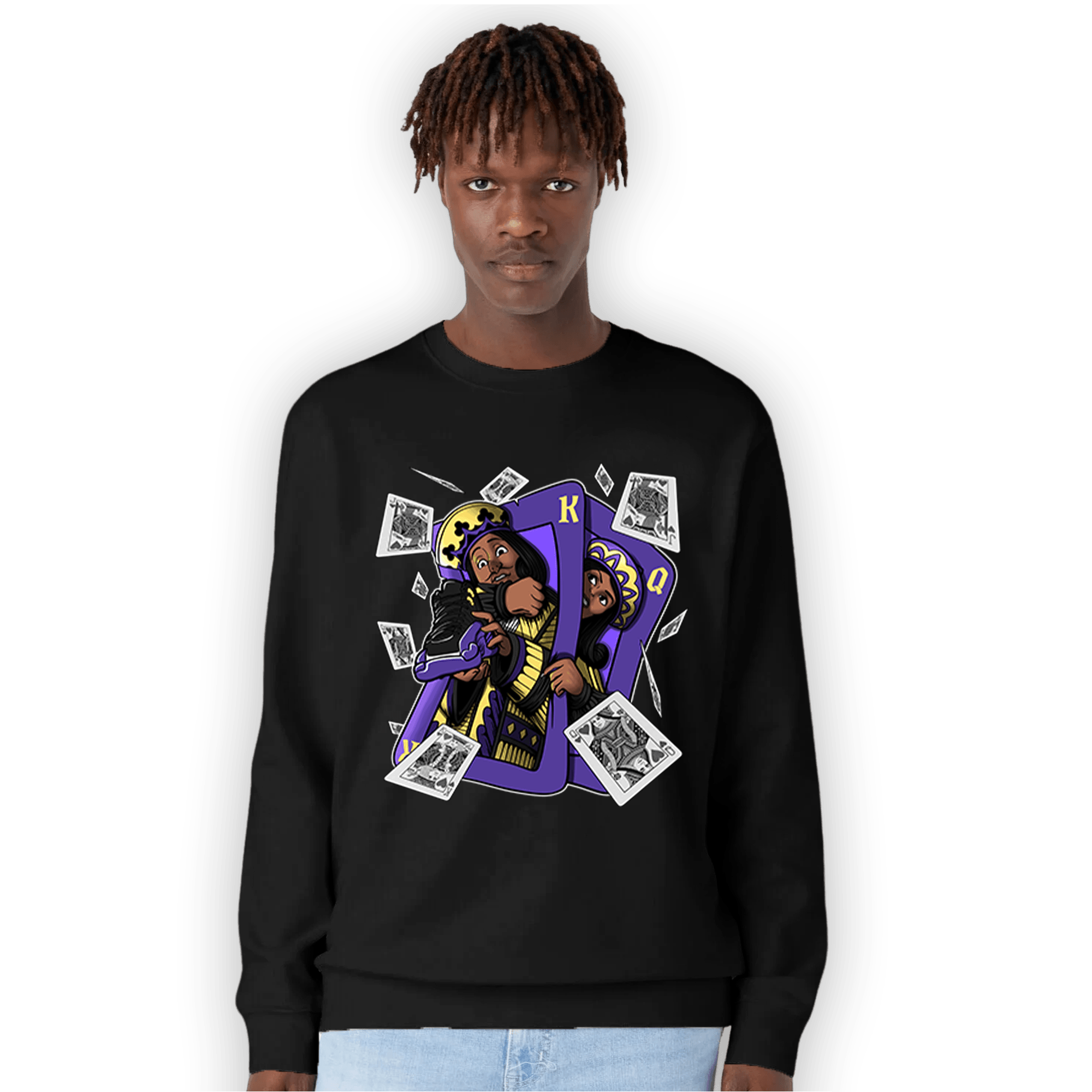 Field Purple 12s Sweatshirt Match Sneaker Playing Card - NastyJamz