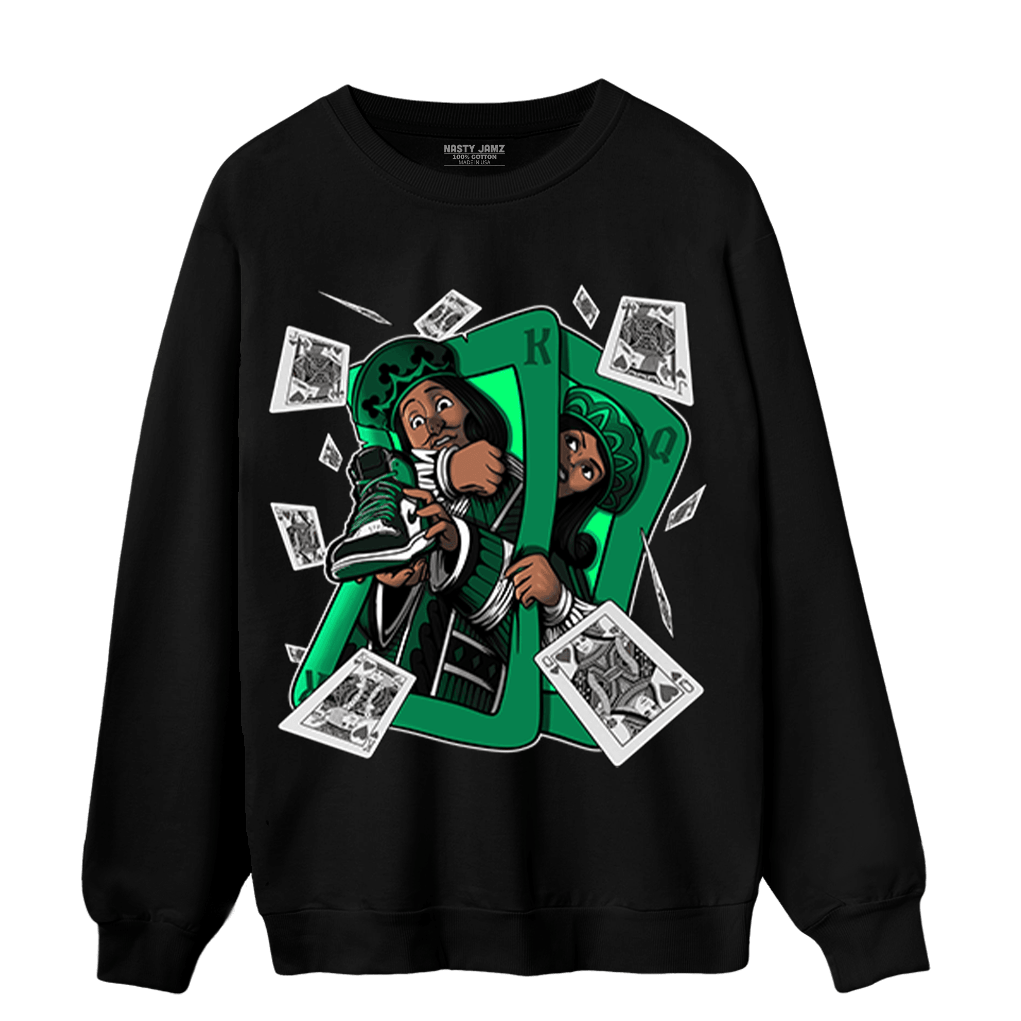 Celtic Lucky Green 1s Sweatshirt Match Sneaker Playing Card - NastyJamz