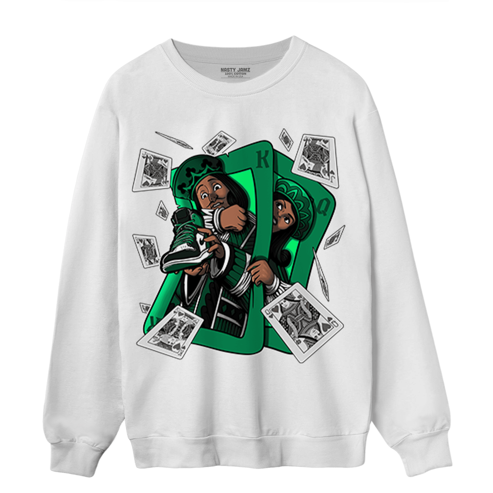 Celtic Lucky Green 1s Sweatshirt Match Sneaker Playing Card - NastyJamz