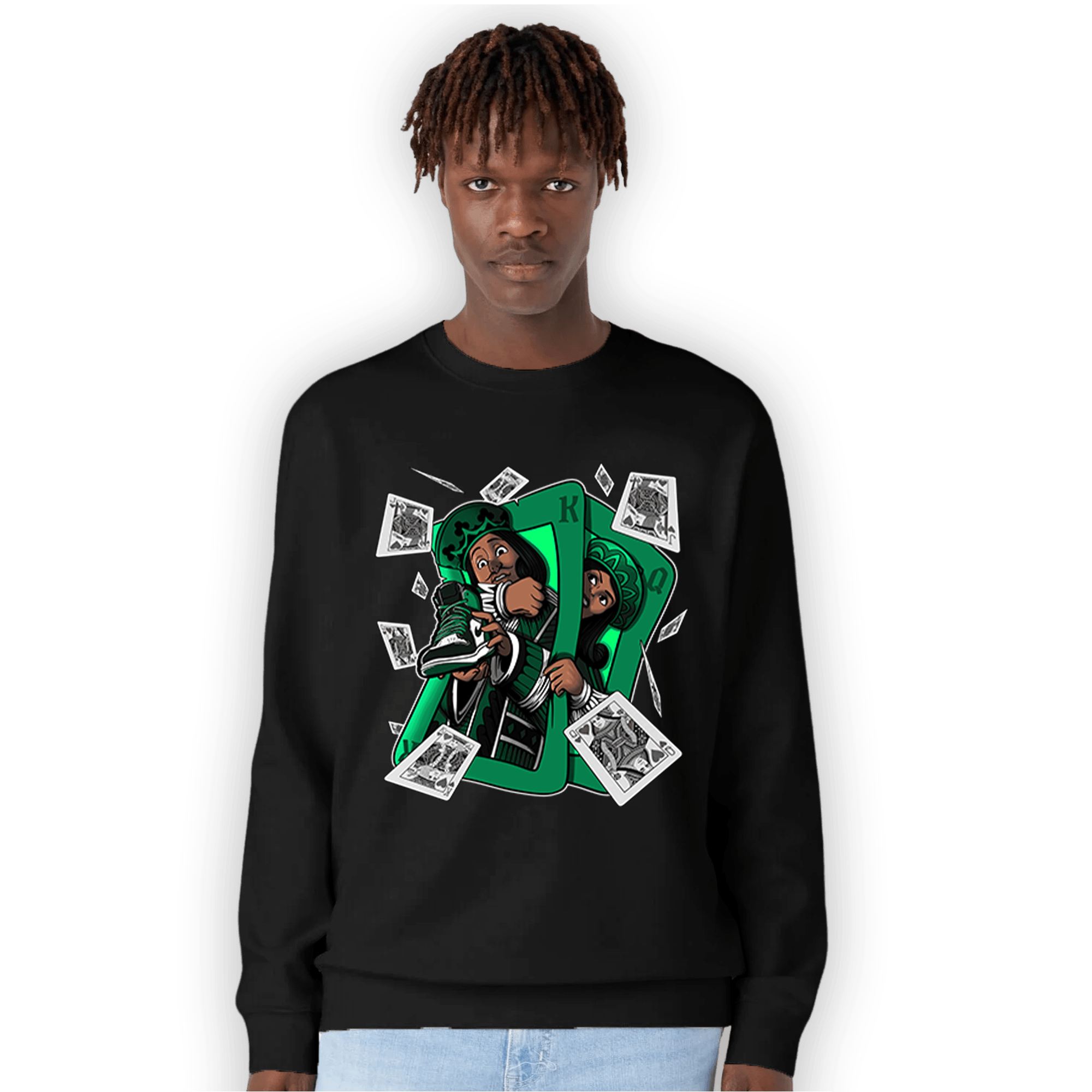 Celtic Lucky Green 1s Sweatshirt Match Sneaker Playing Card - NastyJamz