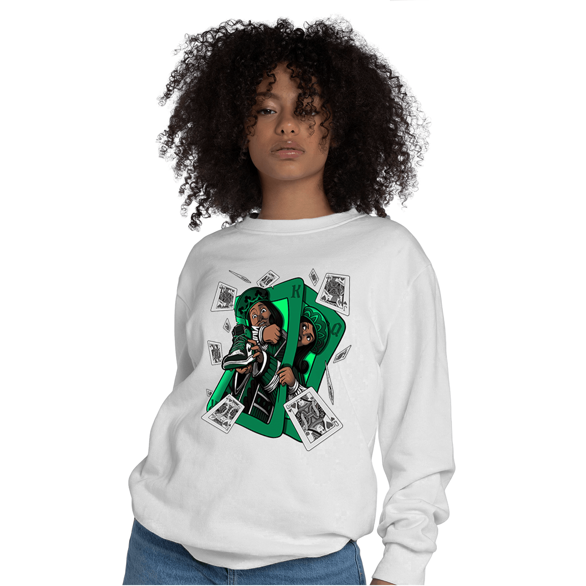 Celtic Lucky Green 1s Sweatshirt Match Sneaker Playing Card - NastyJamz