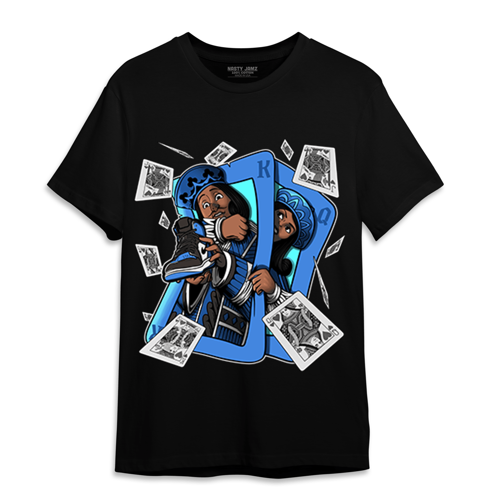 University Blue Toe 1s T Shirt Match Sneaker Playing Card - NastyJamz