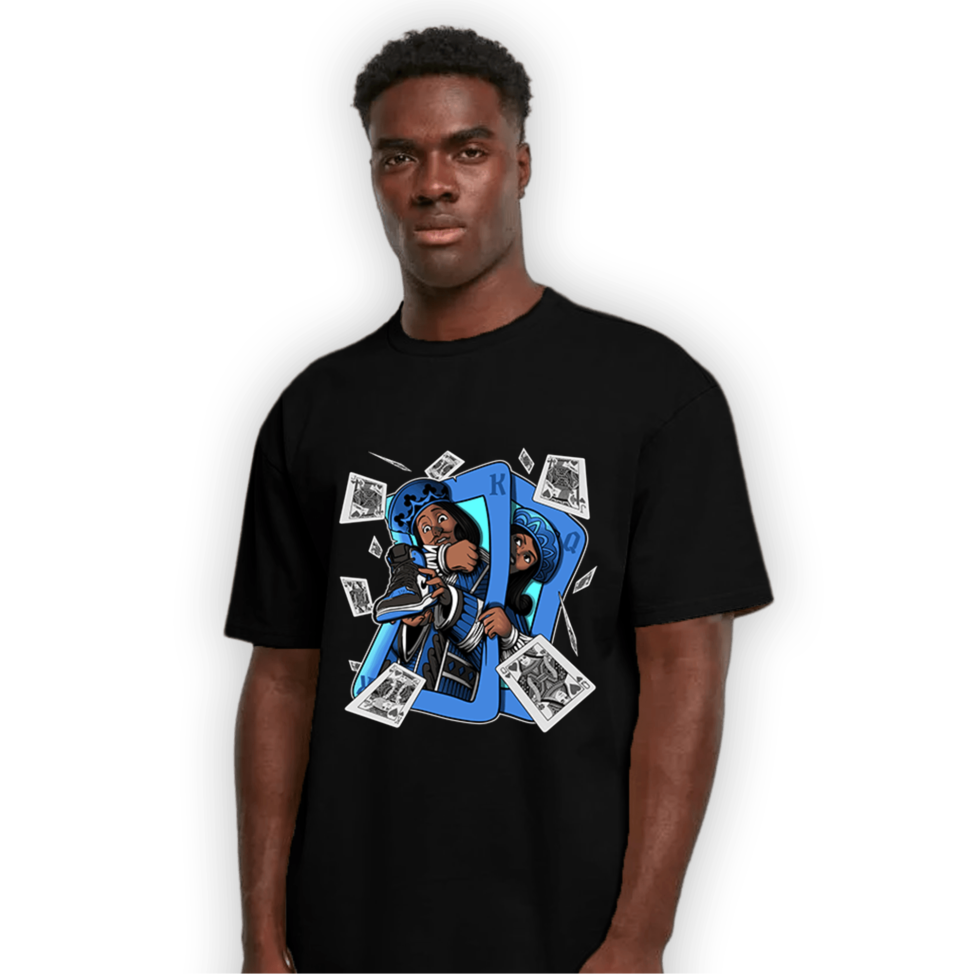 University Blue Toe 1s T Shirt Match Sneaker Playing Card - NastyJamz