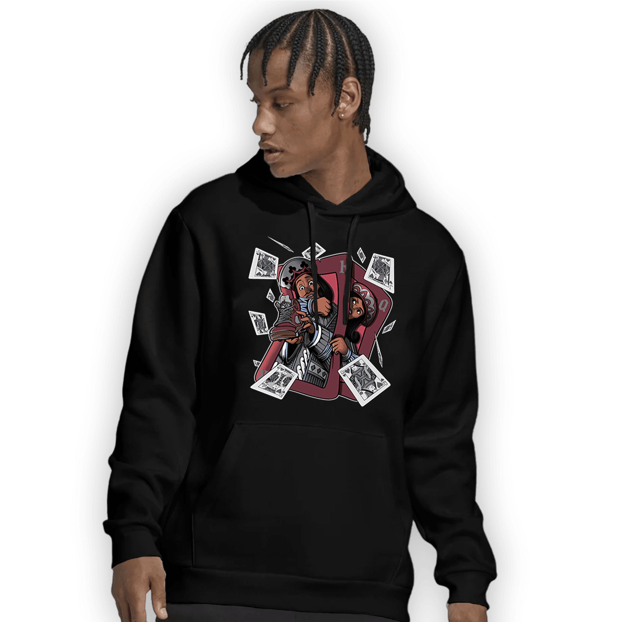 Burgundy 5s Hoodie Match Sneaker Playing Card - NastyJamz