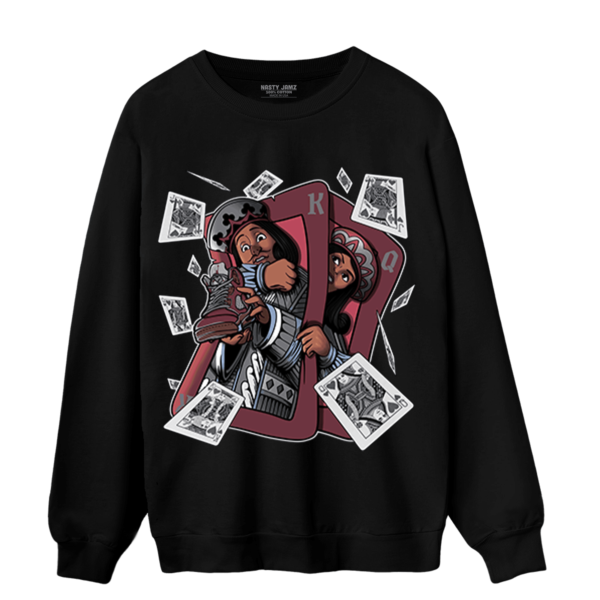 Burgundy 5s Sweatshirt Match Sneaker Playing Card - NastyJamz