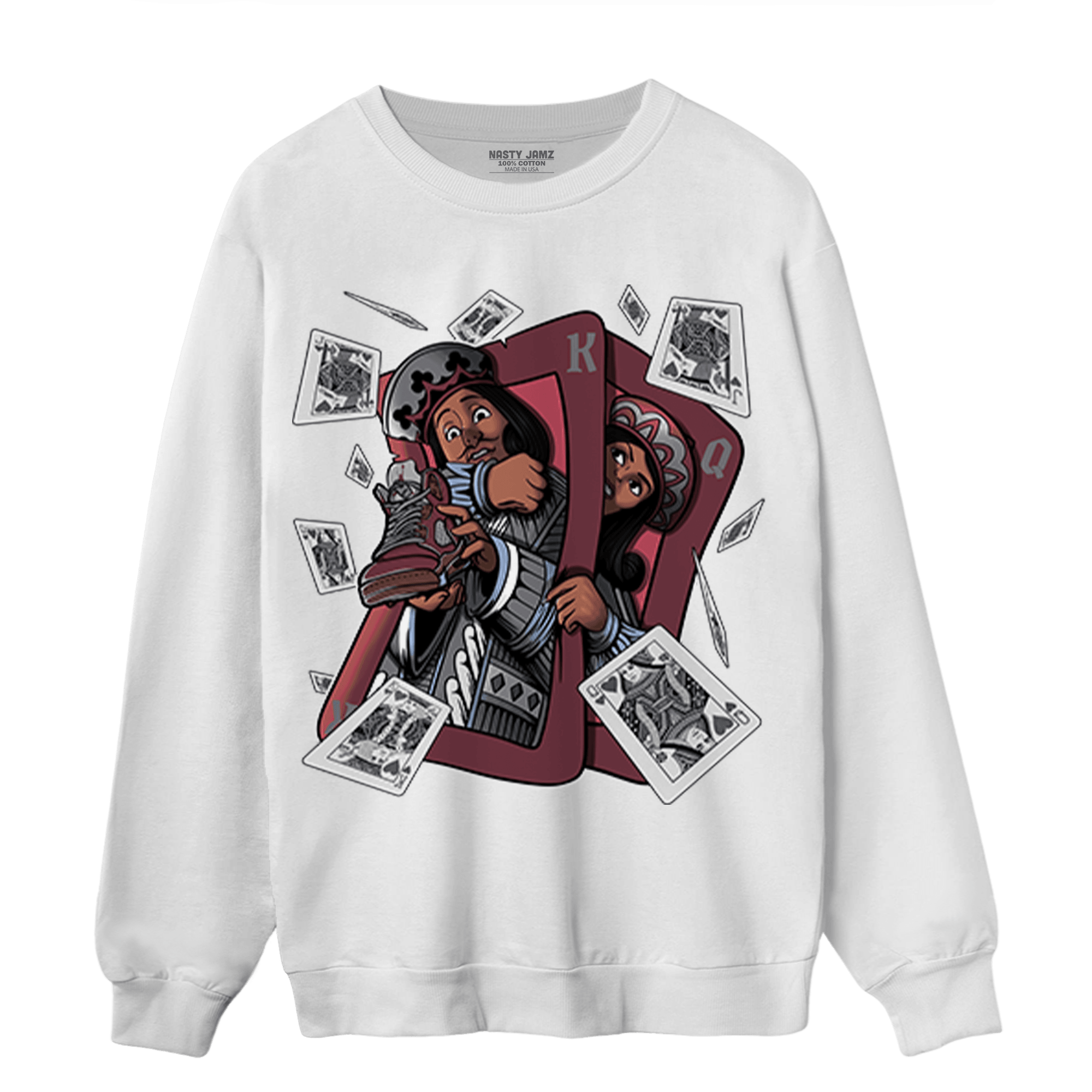 Burgundy 5s Sweatshirt Match Sneaker Playing Card - NastyJamz