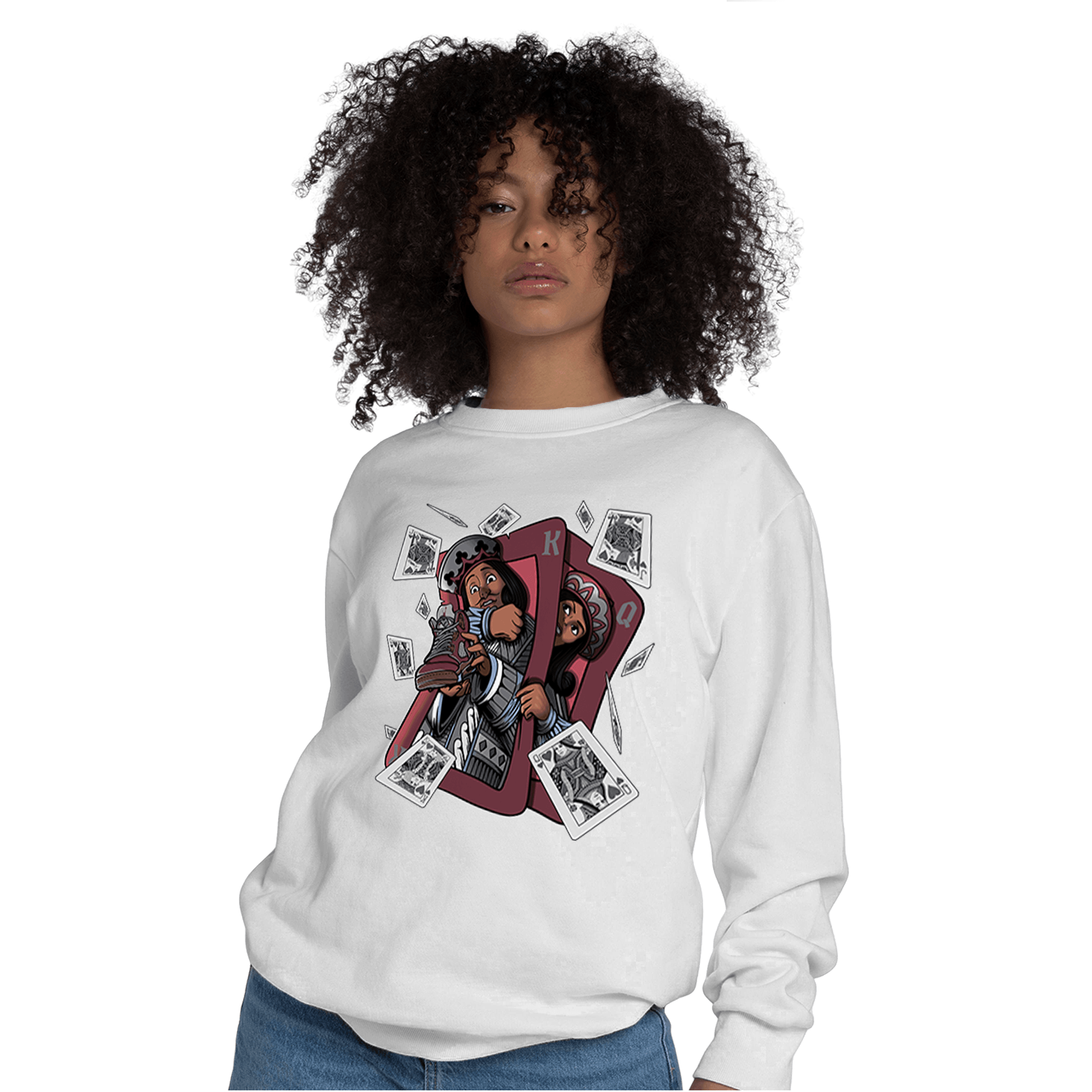 Burgundy 5s Sweatshirt Match Sneaker Playing Card - NastyJamz