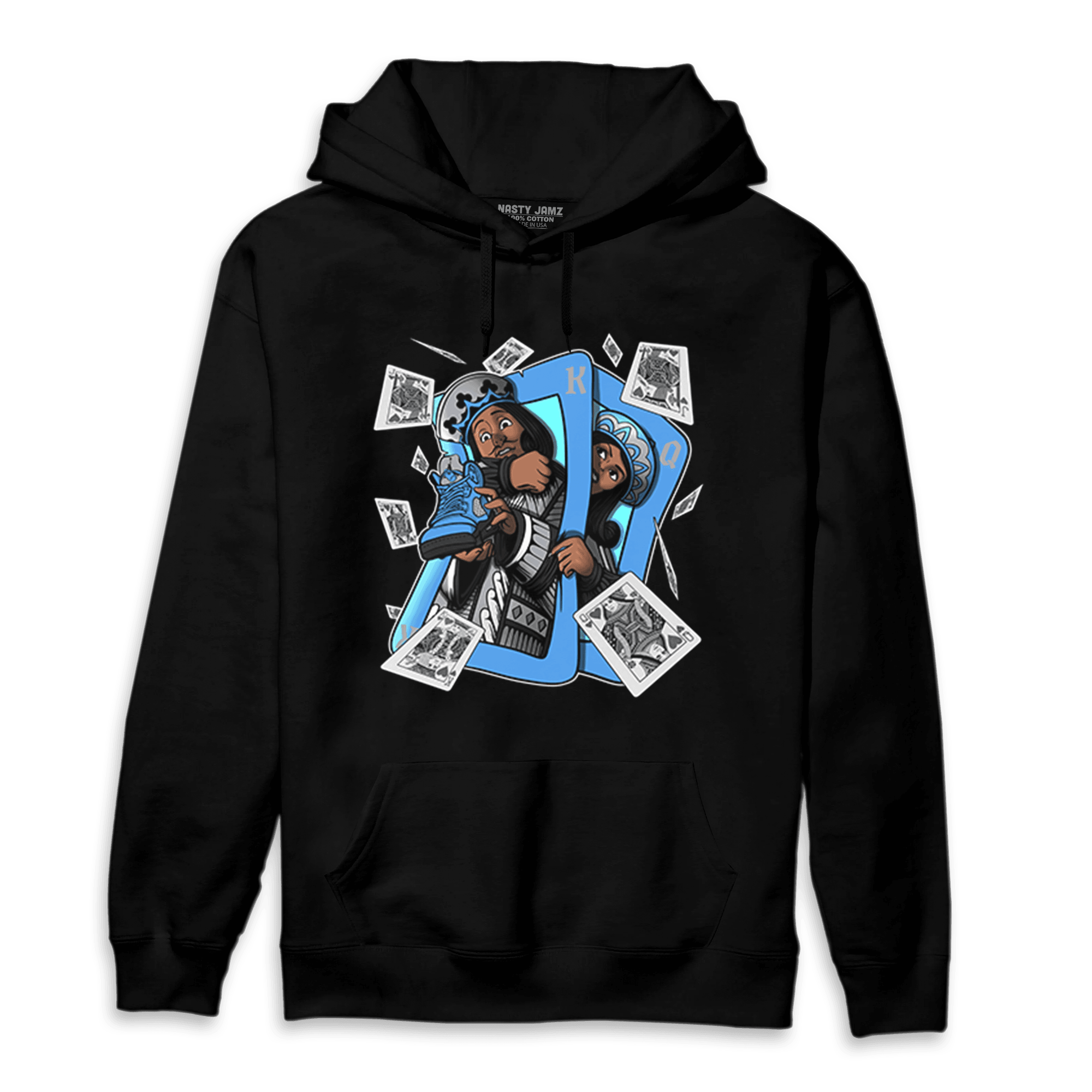 University Blue 5s Hoodie Match Sneaker Playing Card - NastyJamz