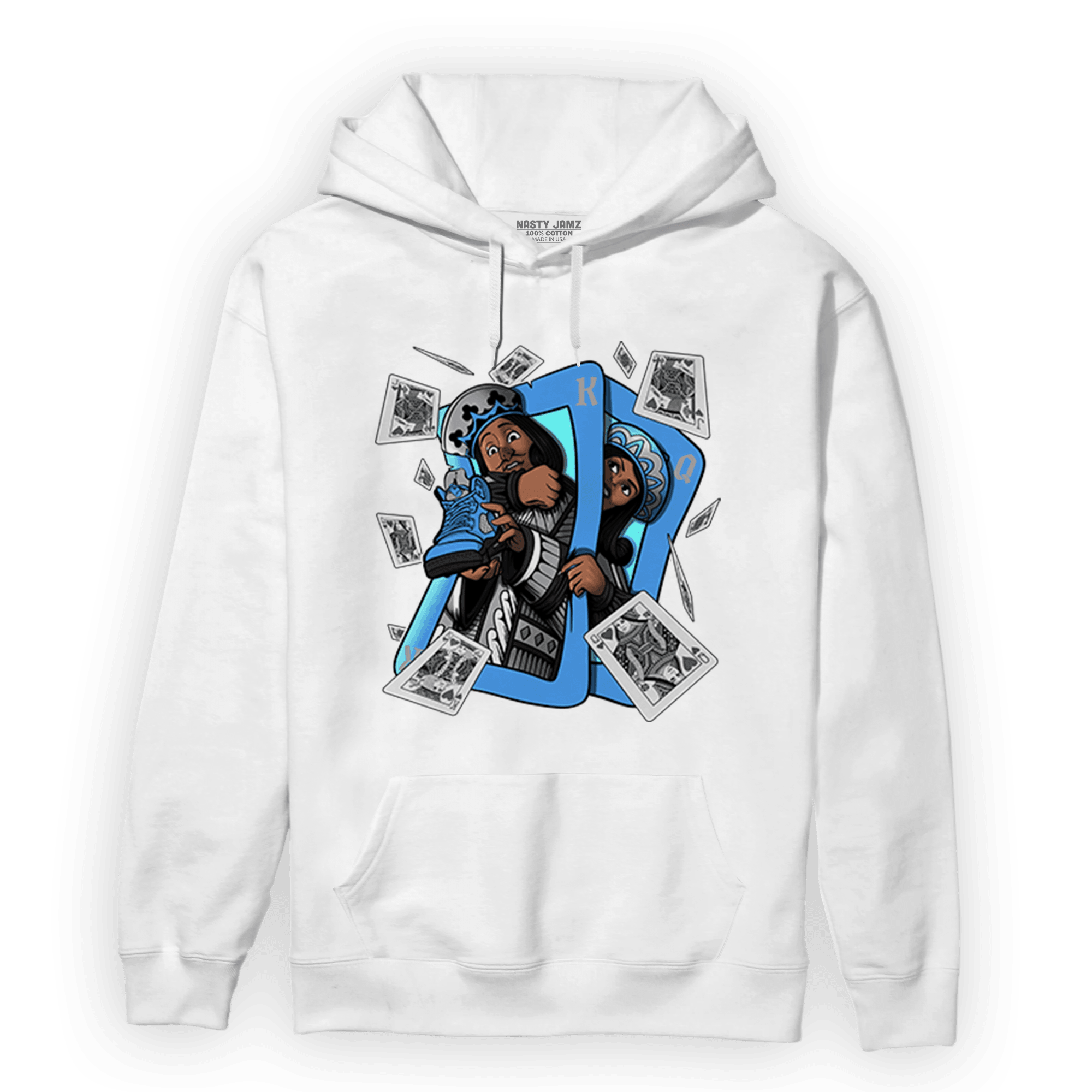 University Blue 5s Hoodie Match Sneaker Playing Card - NastyJamz