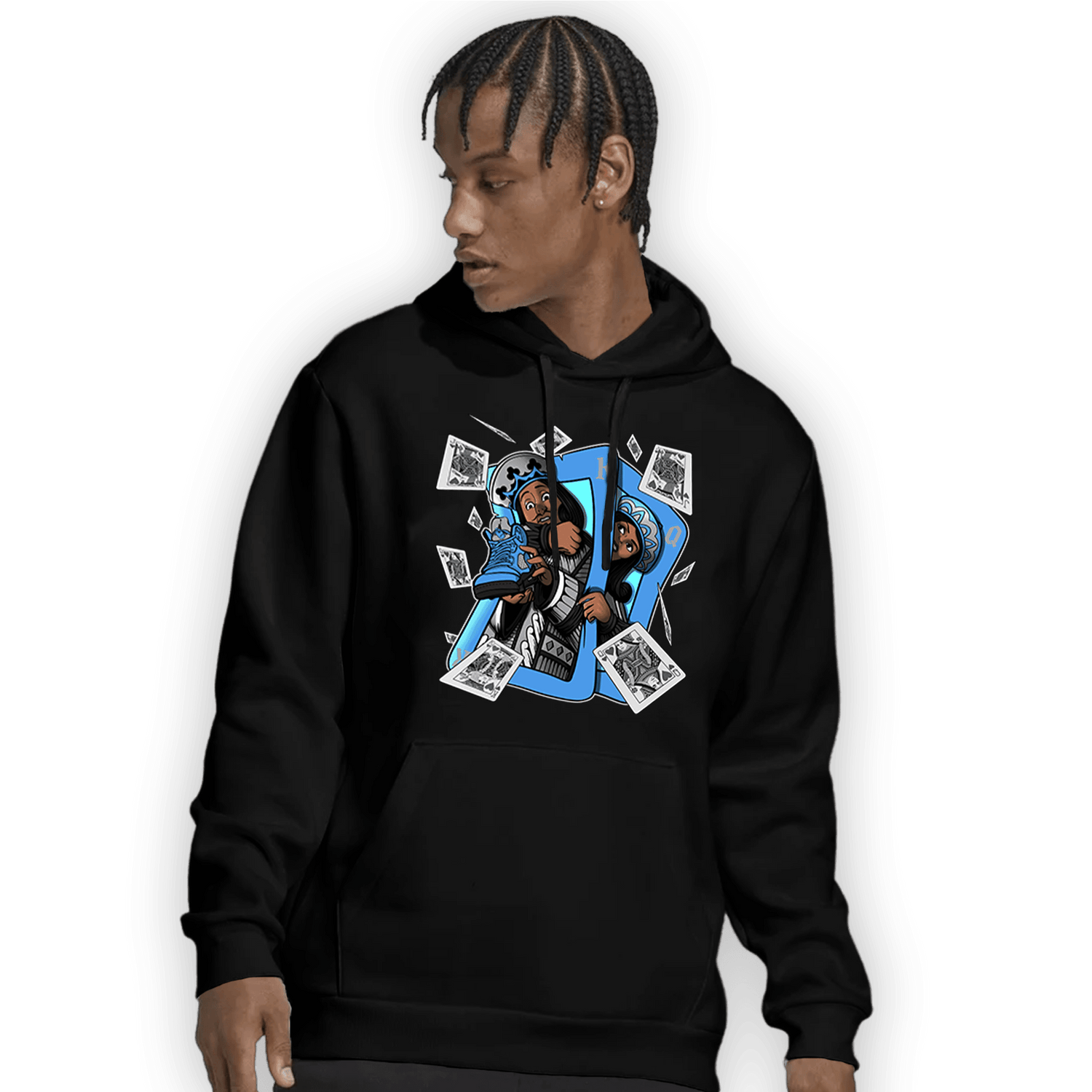 University Blue 5s Hoodie Match Sneaker Playing Card - NastyJamz