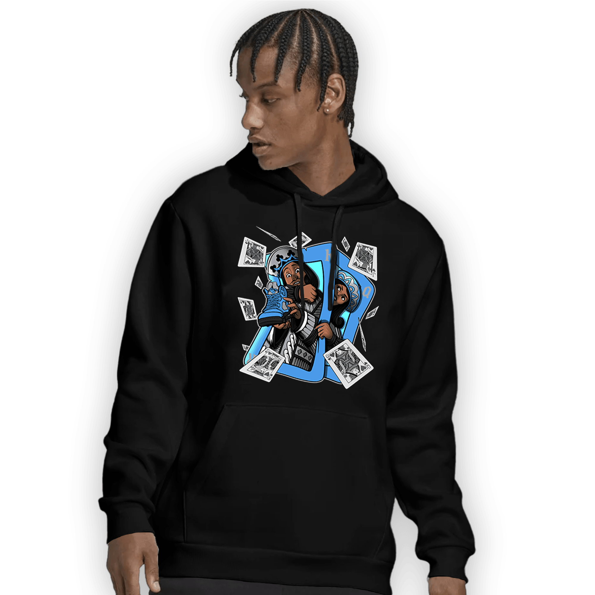 University Blue 5s Hoodie Match Sneaker Playing Card - NastyJamz