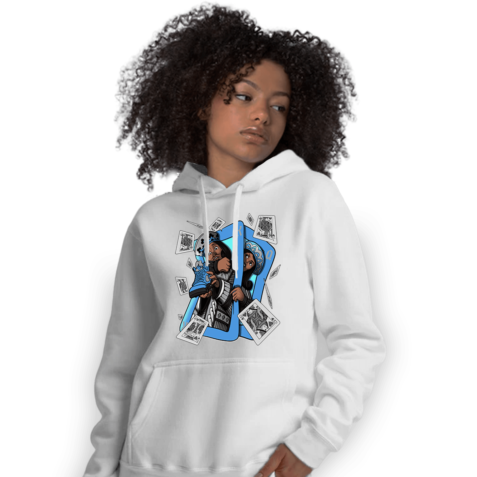 University Blue 5s Hoodie Match Sneaker Playing Card - NastyJamz