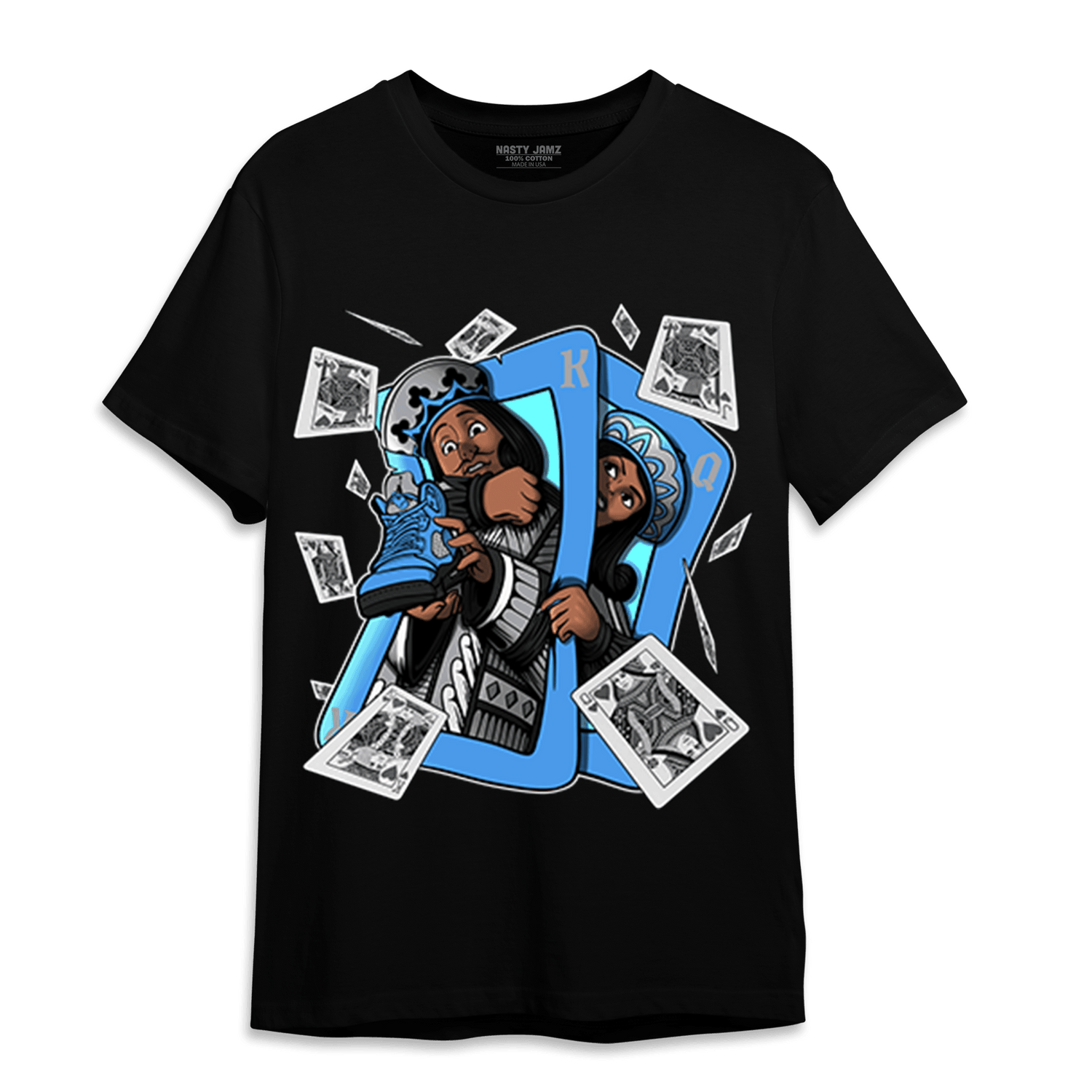 University Blue 5s T Shirt Match Sneaker Playing Card - NastyJamz