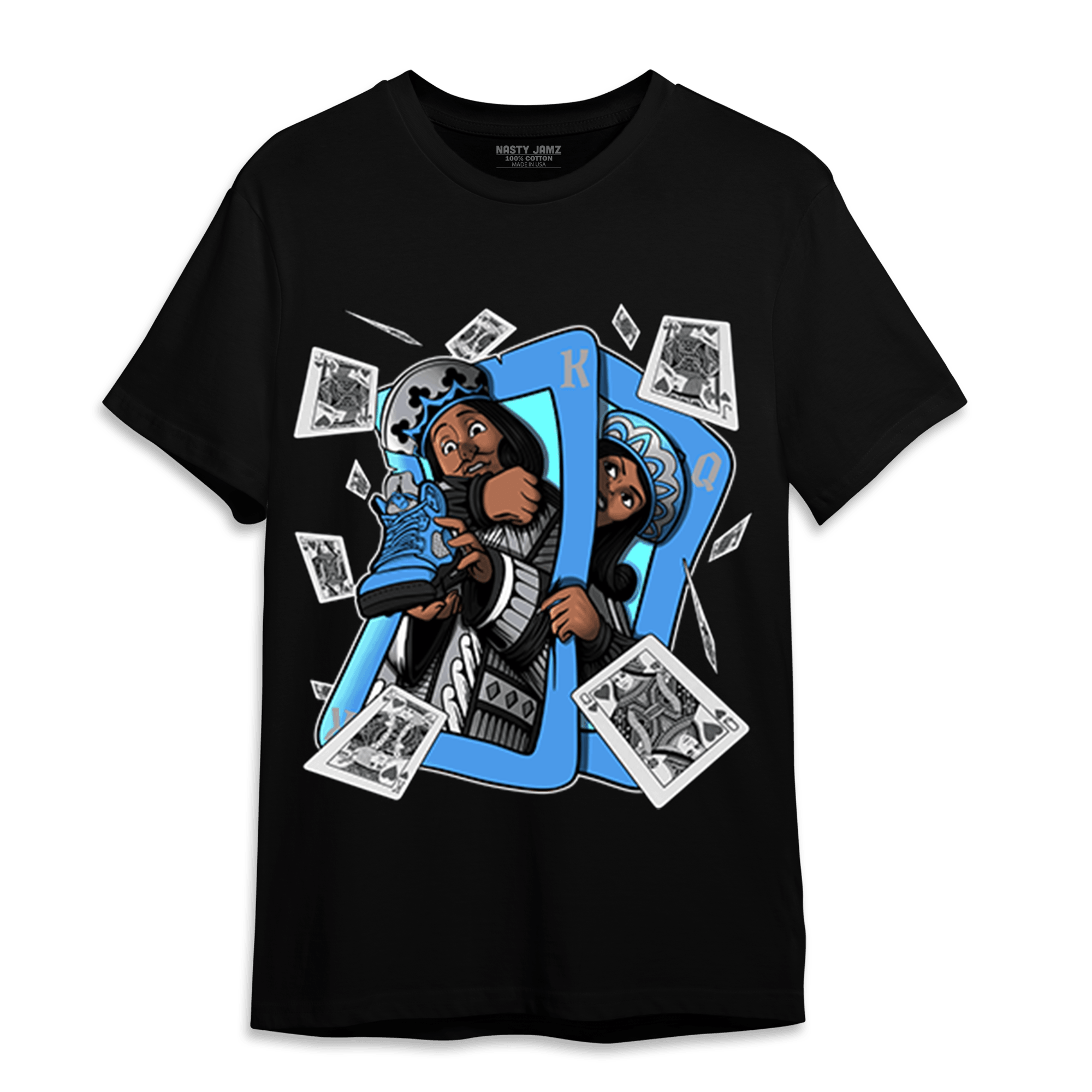 University Blue 5s T Shirt Match Sneaker Playing Card - NastyJamz