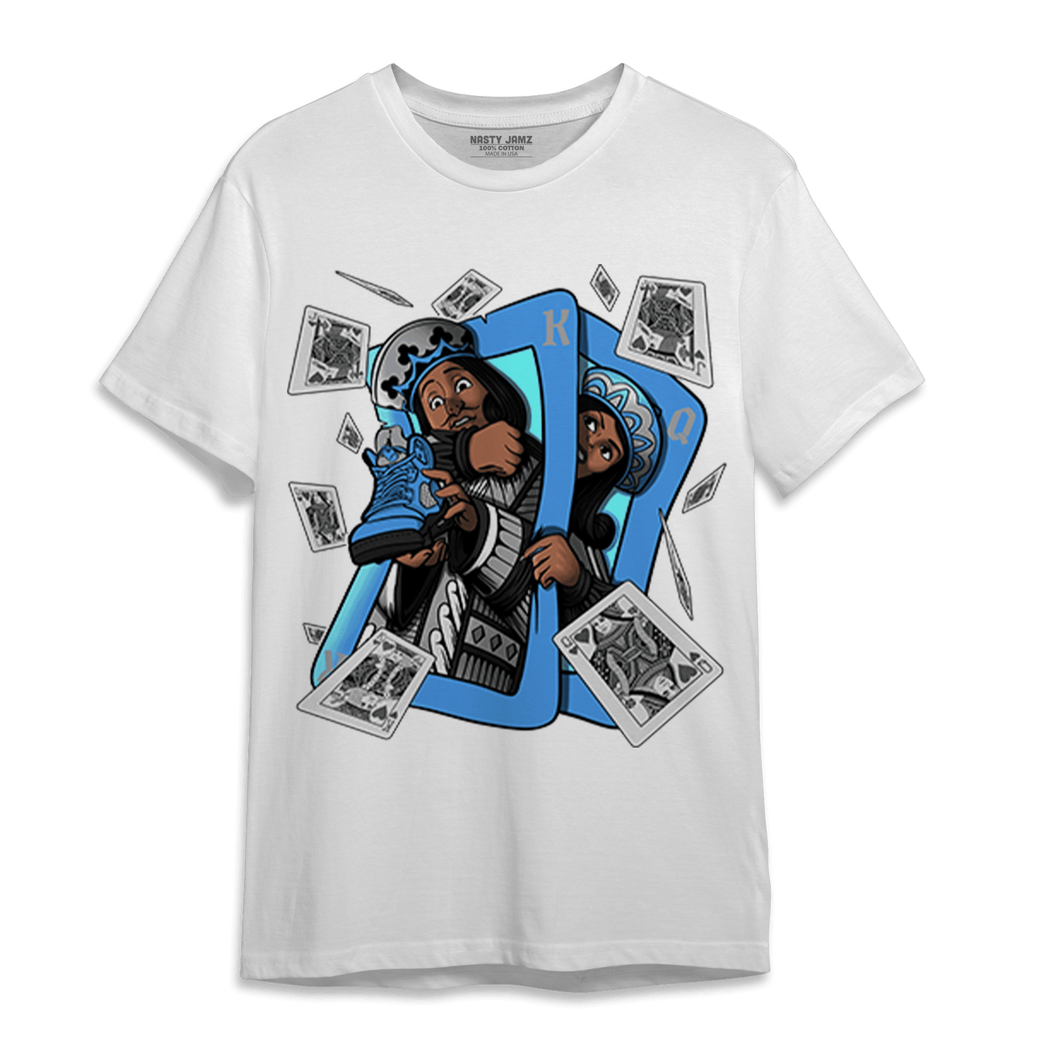 University Blue 5s T Shirt Match Sneaker Playing Card - NastyJamz