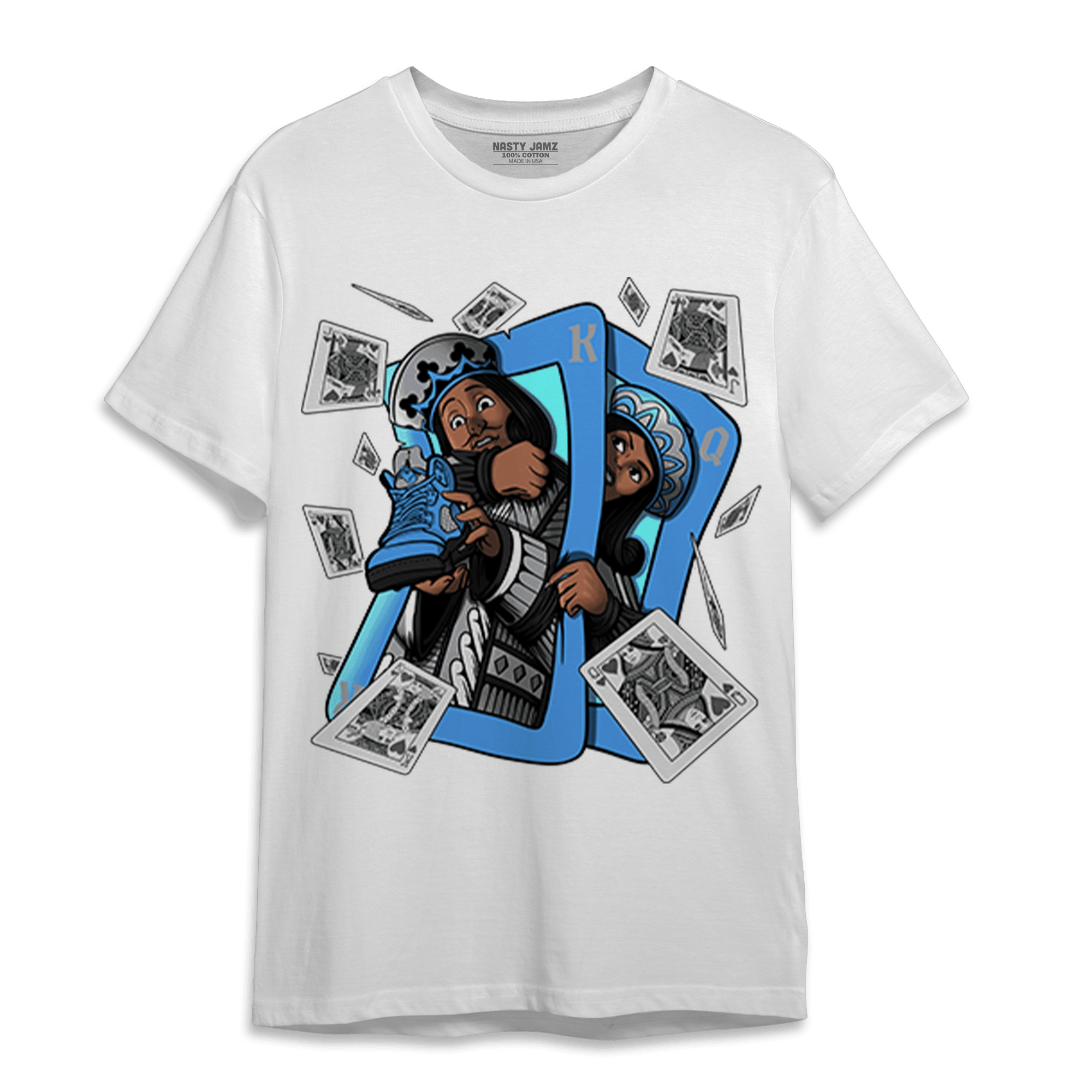University Blue 5s T Shirt Match Sneaker Playing Card - NastyJamz