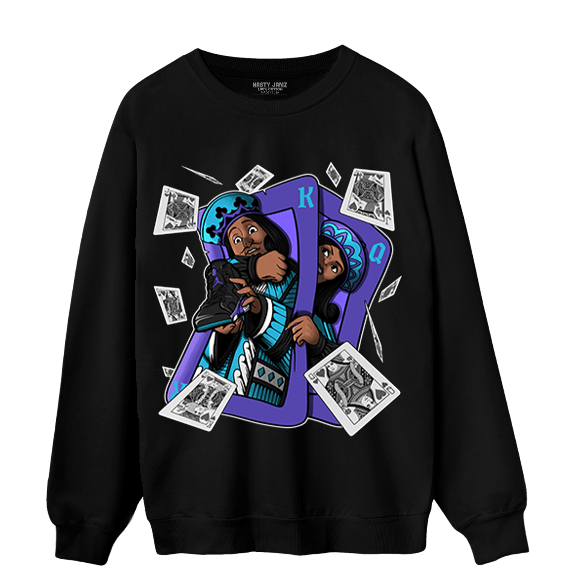 Aqua 6s Sweatshirt Match Sneaker Playing Card - NastyJamz