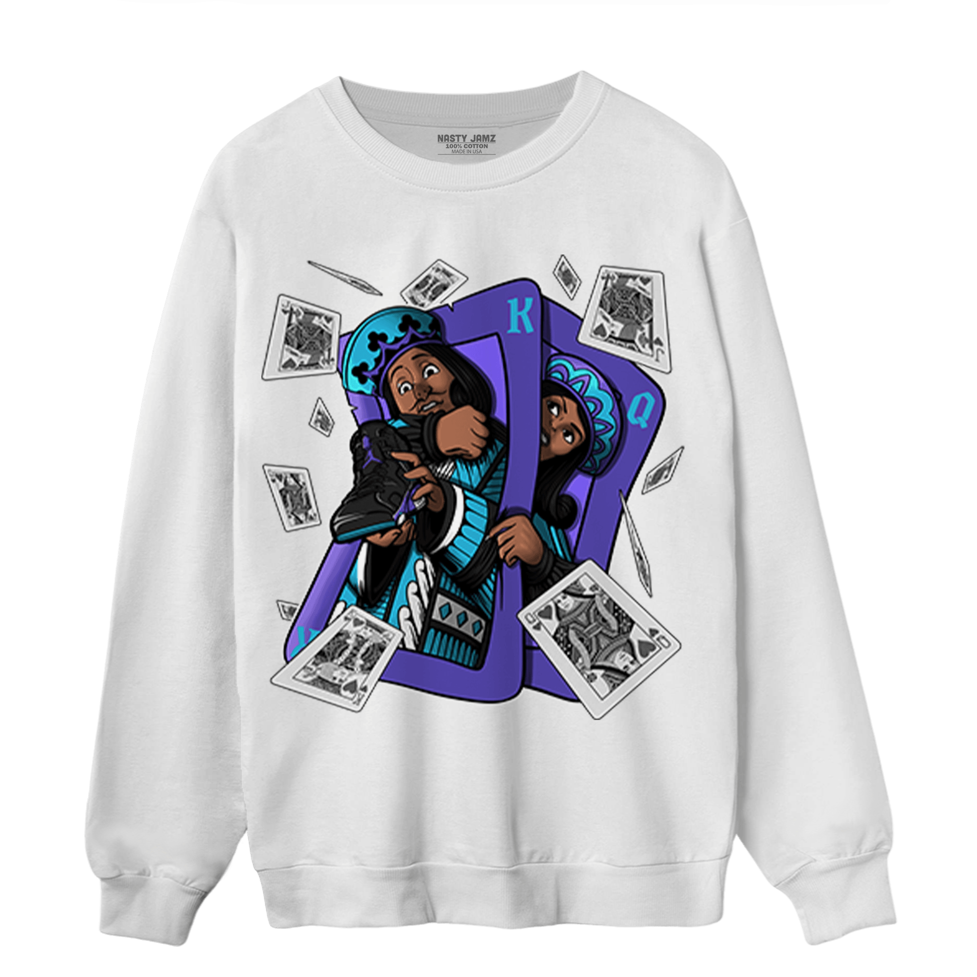 Aqua 6s Sweatshirt Match Sneaker Playing Card - NastyJamz