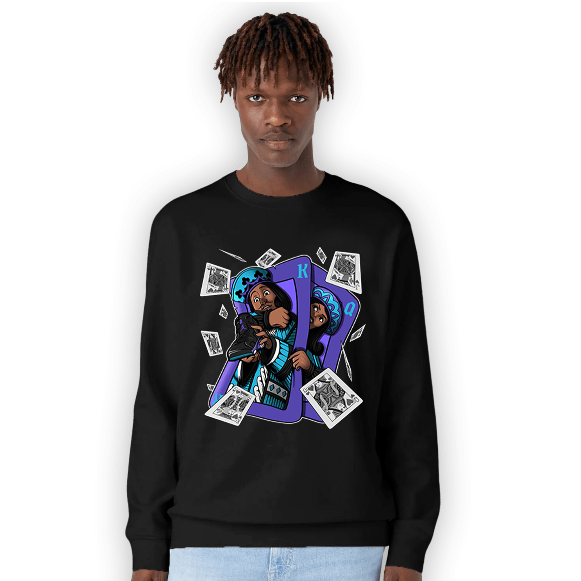 Aqua 6s Sweatshirt Match Sneaker Playing Card - NastyJamz