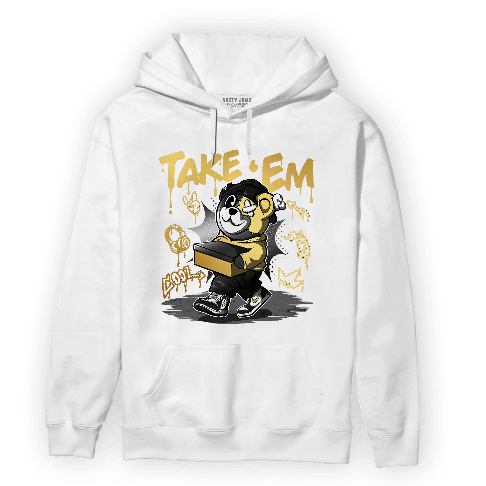 Mid SE Black Gold 1s Hoodie Match Take &