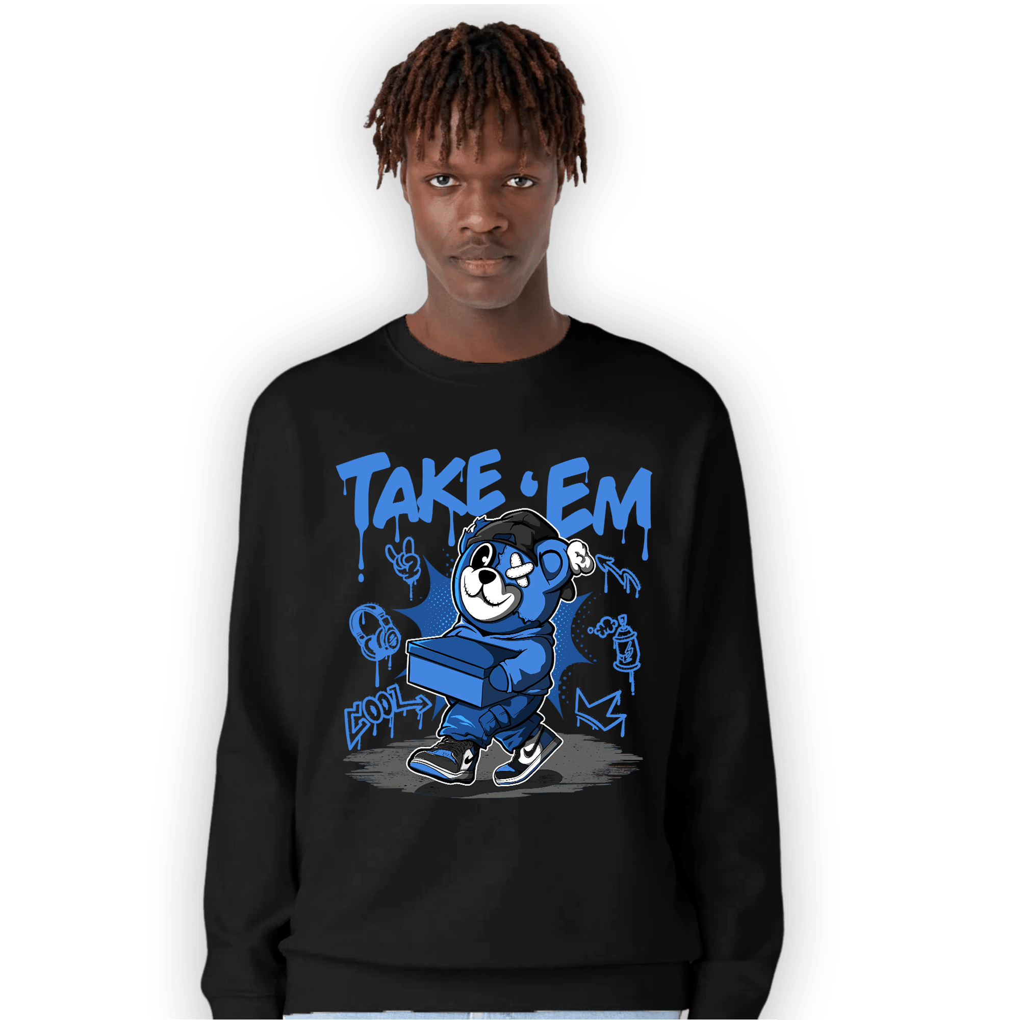 University Blue Toe 1s Sweatshirt Match Take &