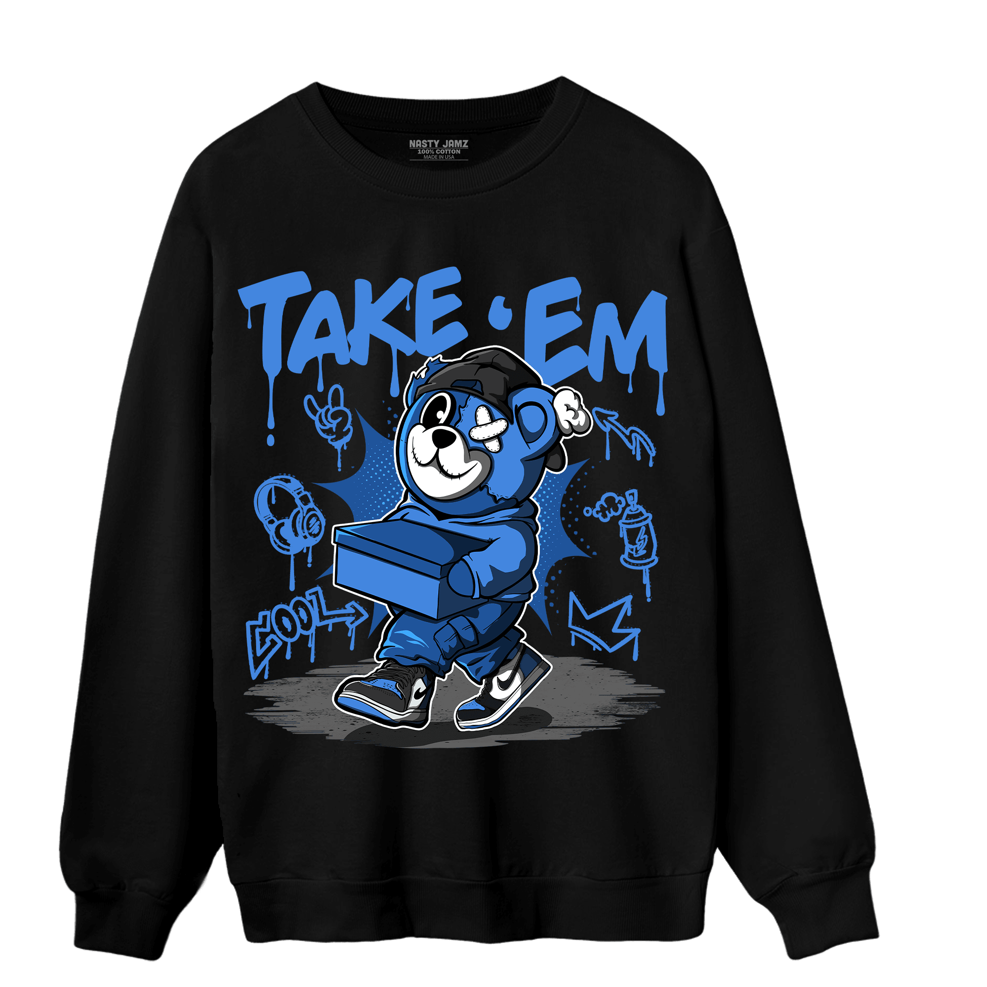 University Blue Toe 1s Sweatshirt Match Take &