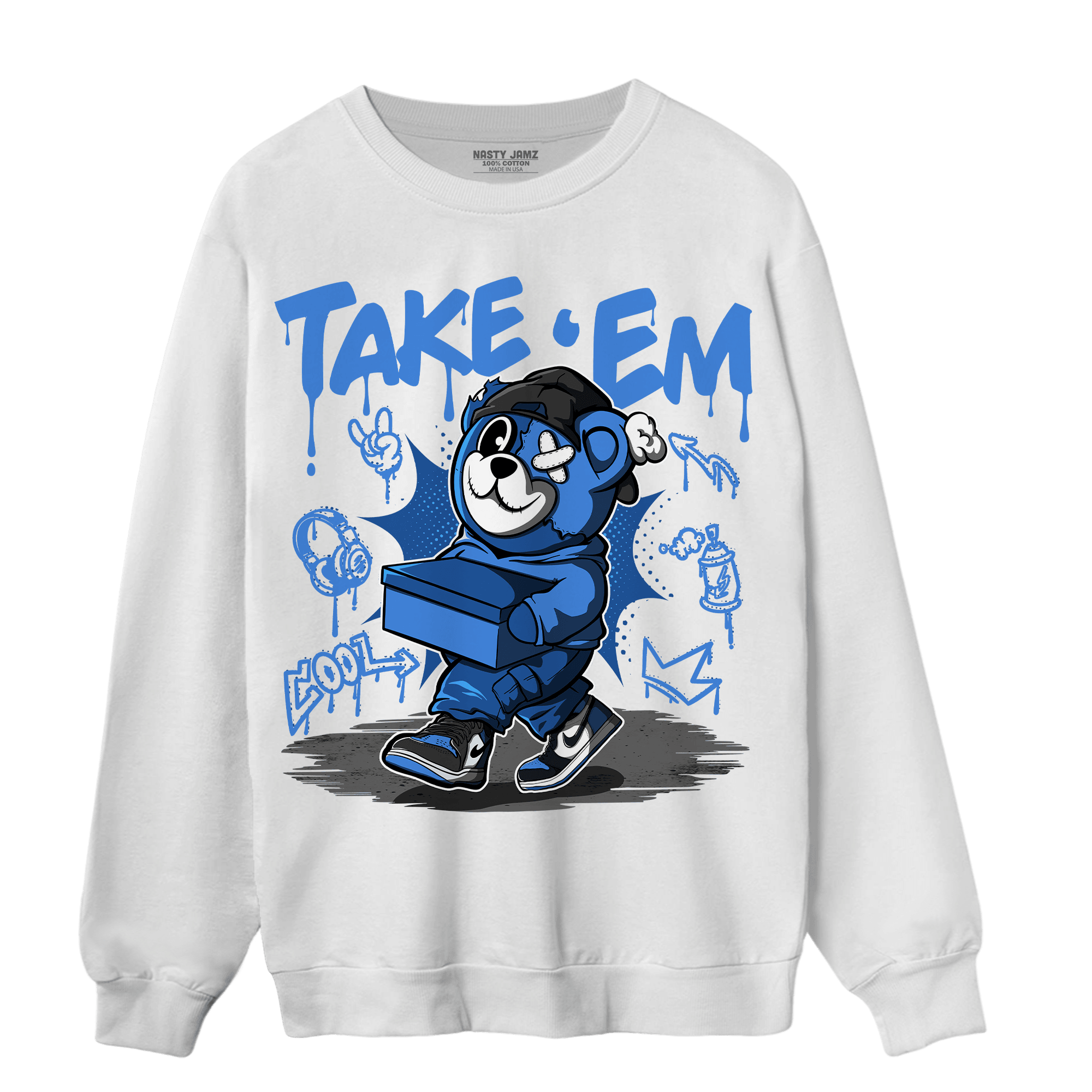 University Blue Toe 1s Sweatshirt Match Take &