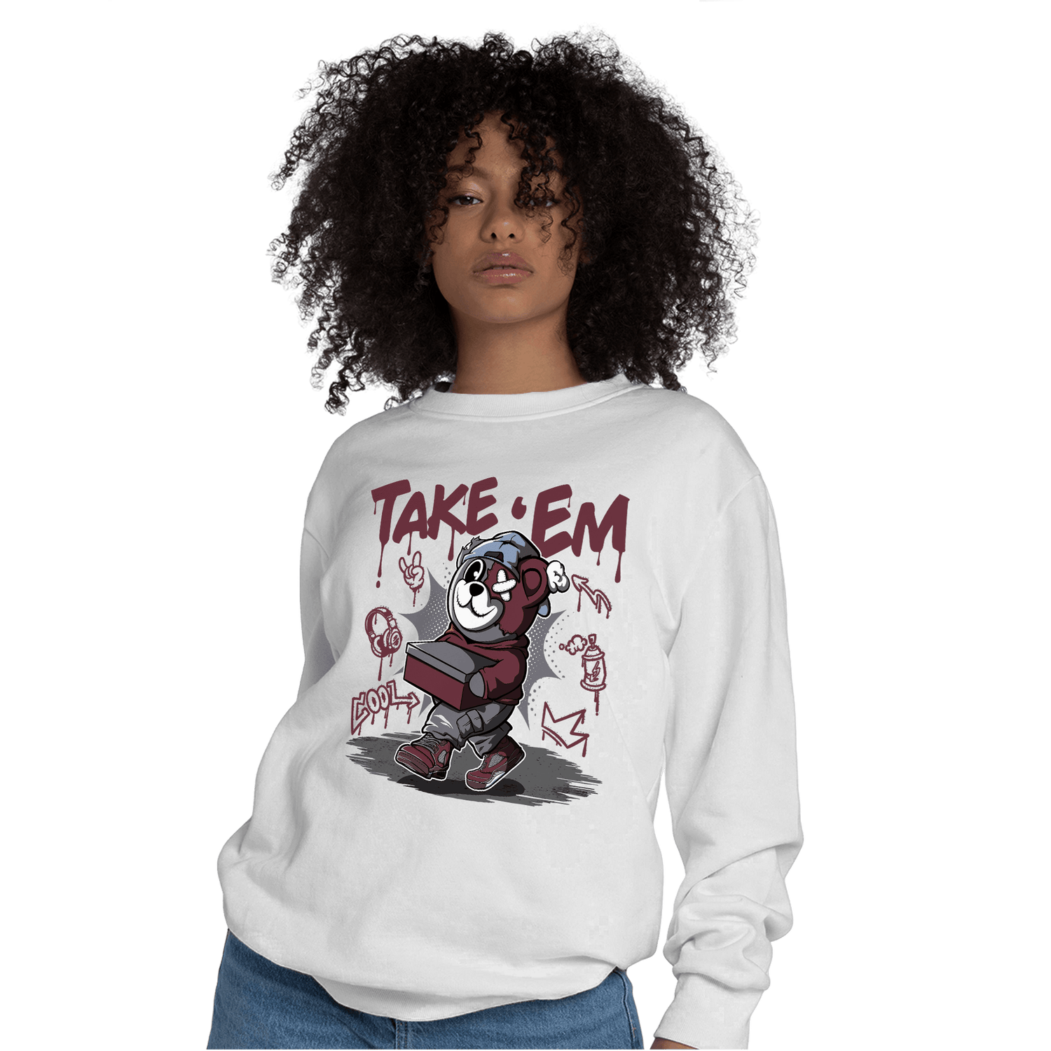 Burgundy 5s Sweatshirt Match Take &