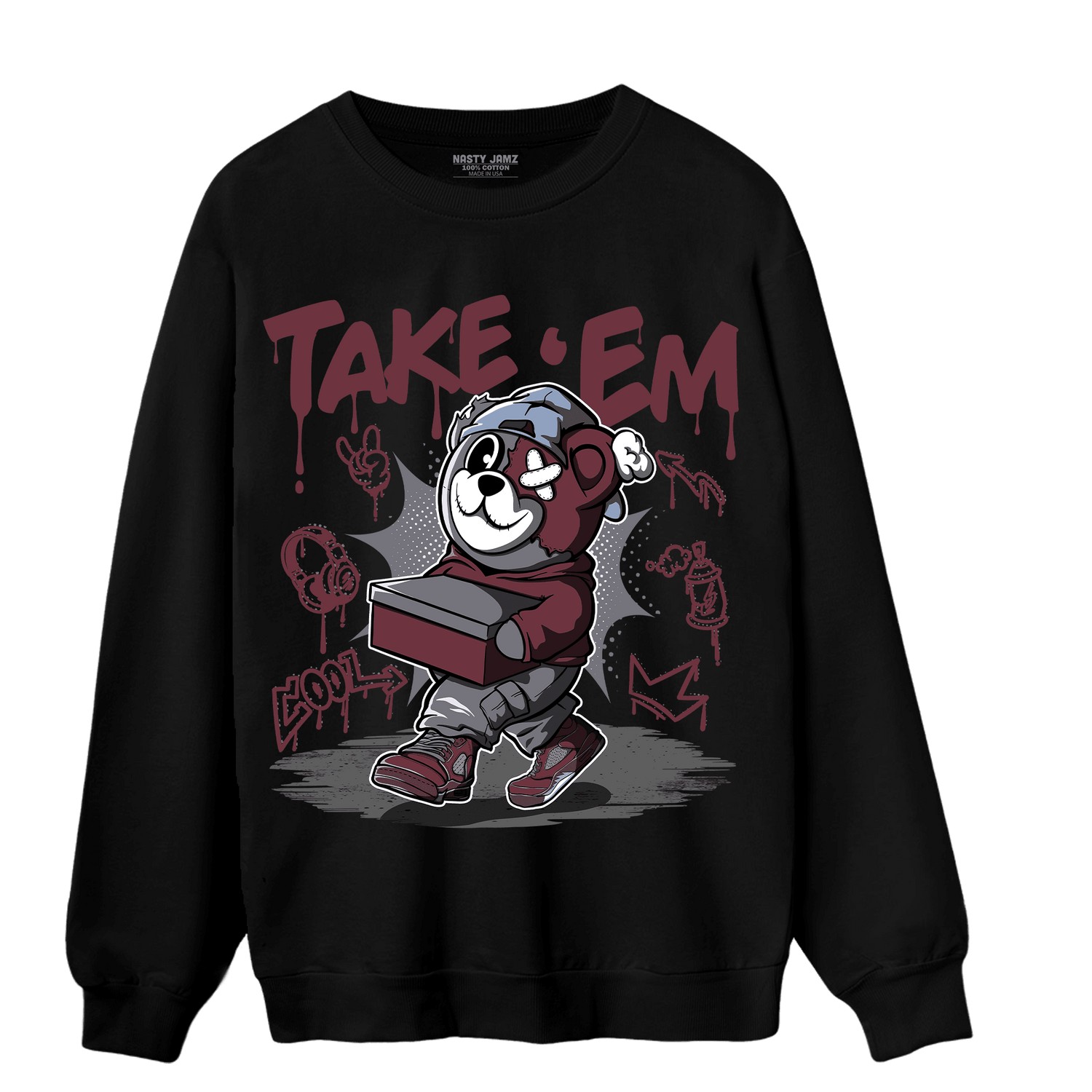 Burgundy 5s Sweatshirt Match Take &
