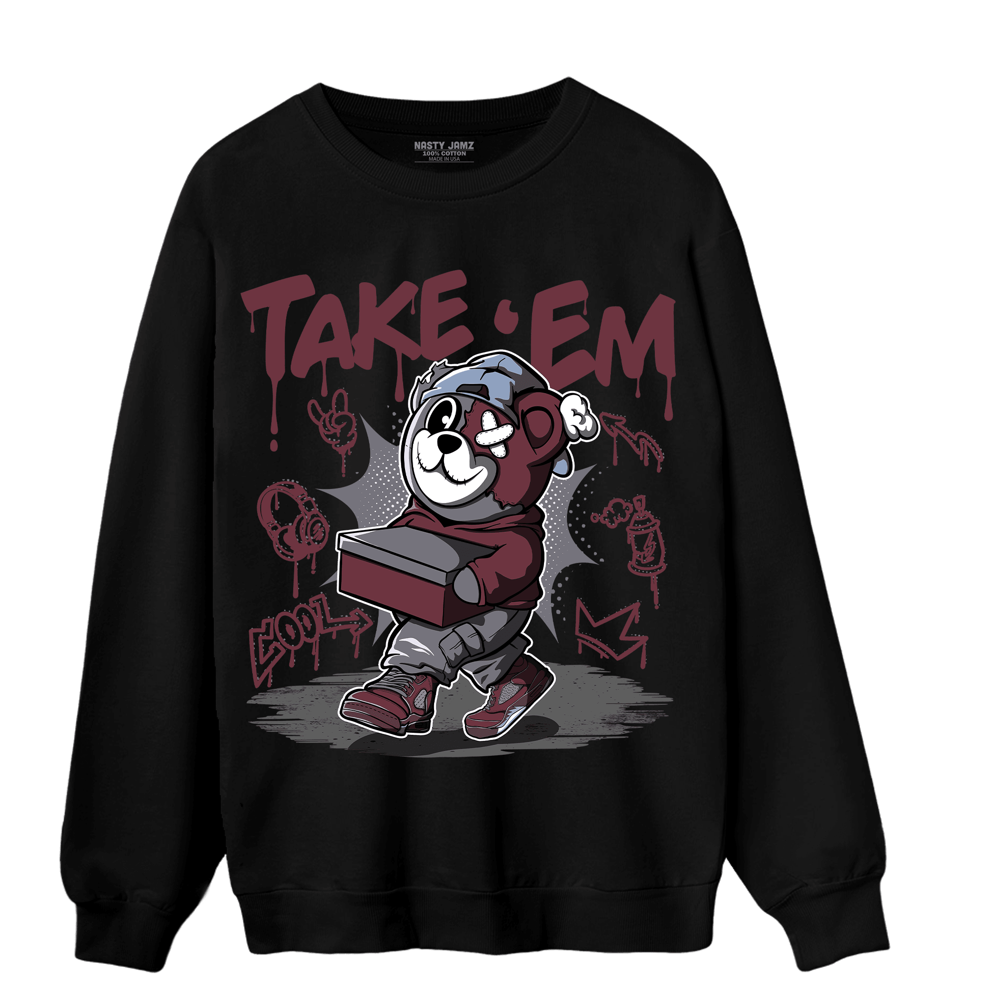 Burgundy 5s Sweatshirt Match Take &