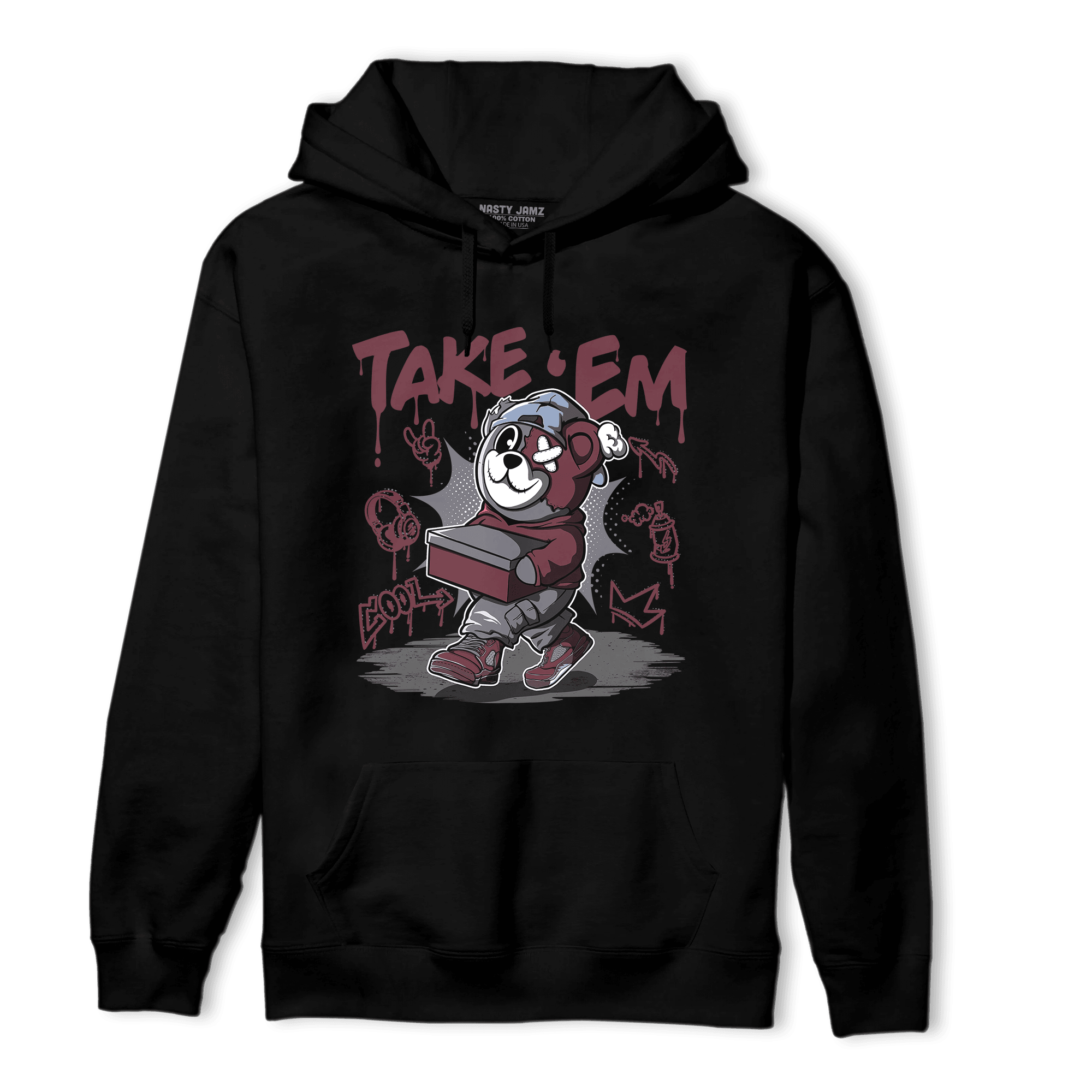 Burgundy 5s Hoodie Match Take &