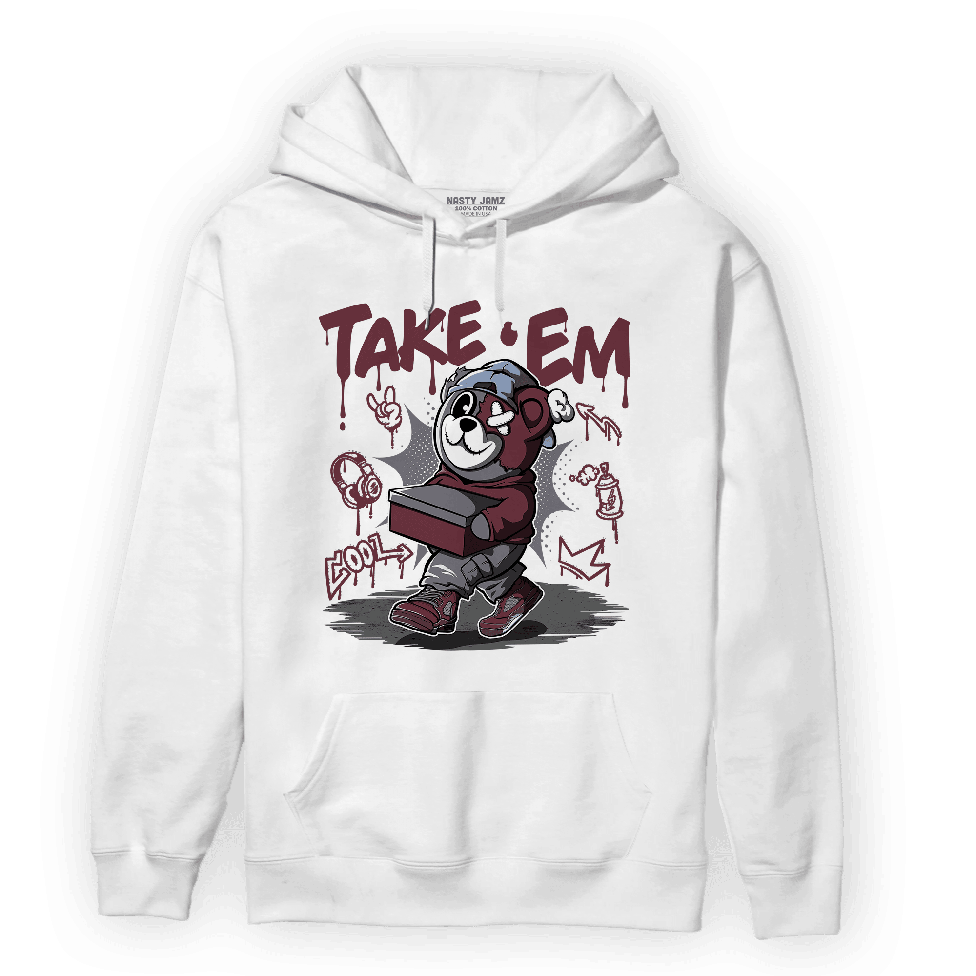 Burgundy 5s Hoodie Match Take &