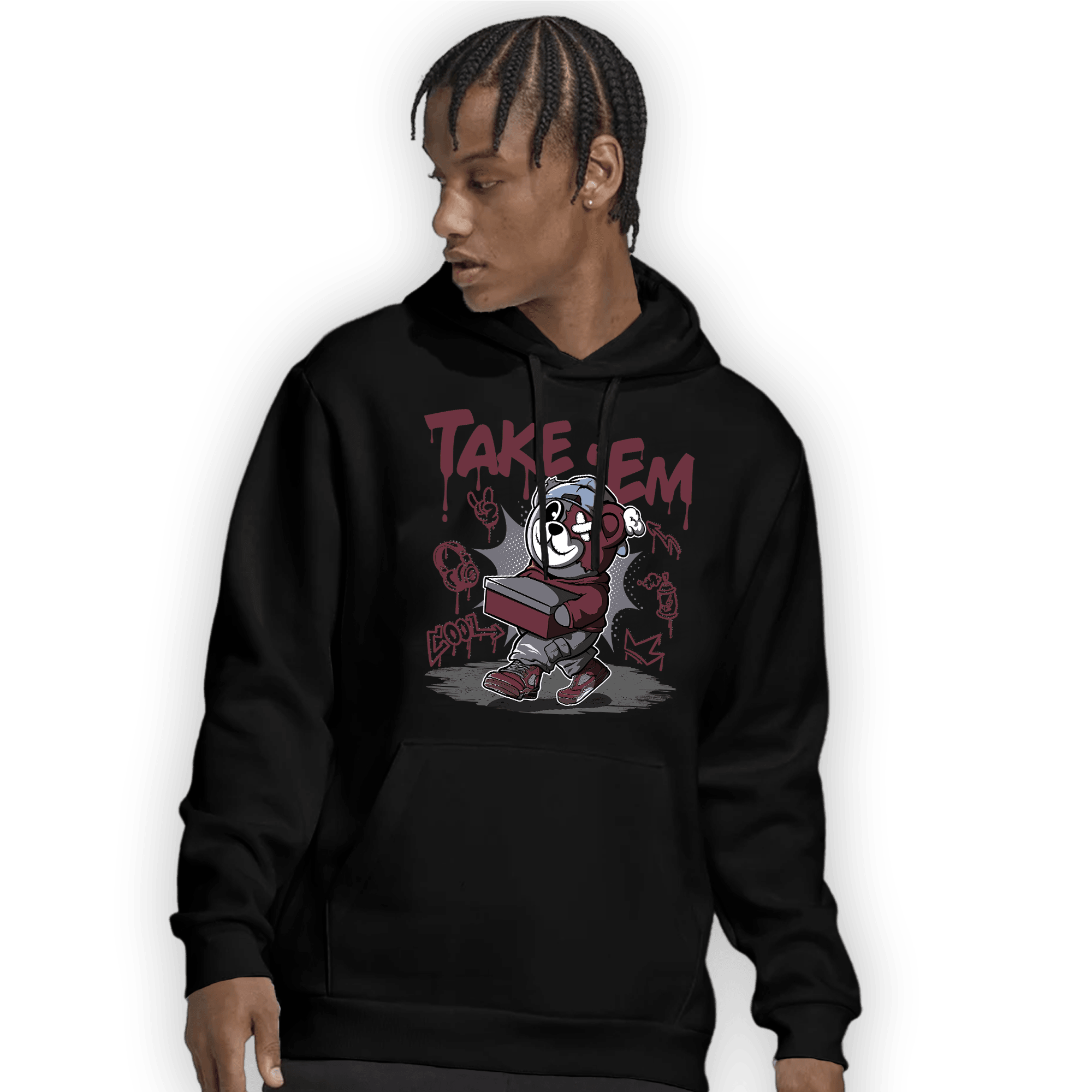 Burgundy 5s Hoodie Match Take &