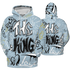 Blue Grey 13s Hoodie Match The King 3D All-Over Print Graffiti - NastyJamz