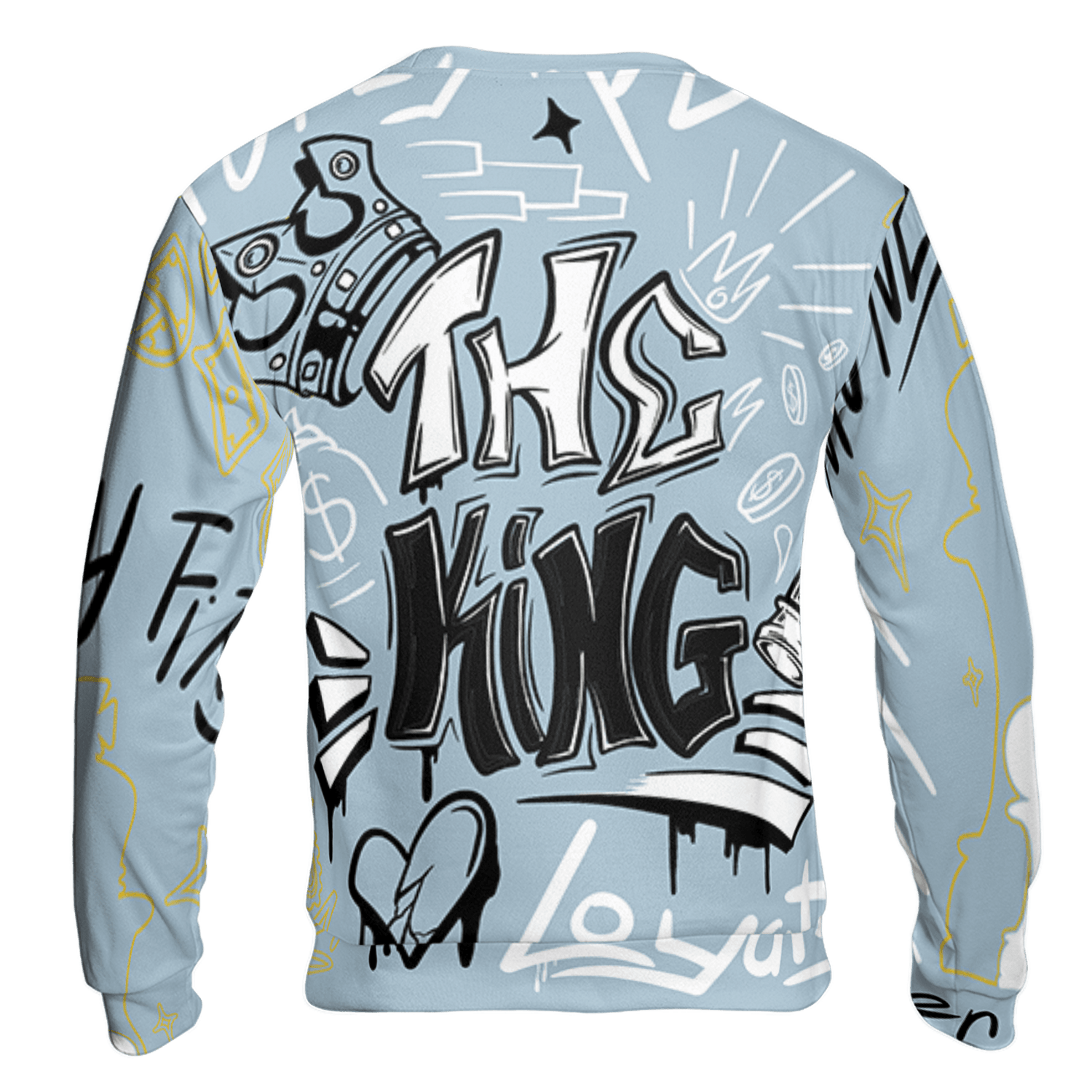 Blue Grey 13s Sweatshirt Match The King 3D All-Over Print Graffiti - NastyJamz
