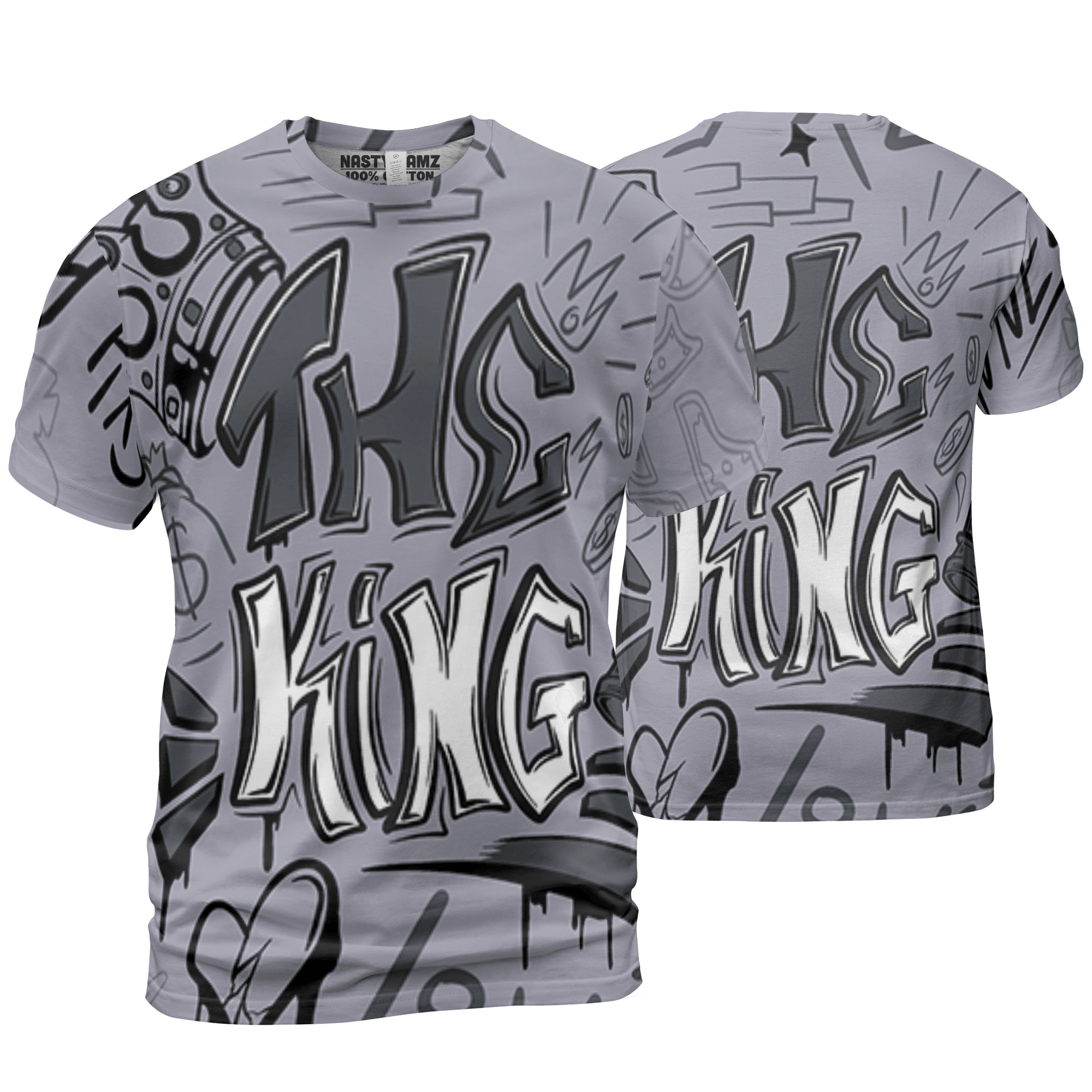 Stealth 14s T Shirt Match The King 3D All-Over Print Graffiti - NastyJamz