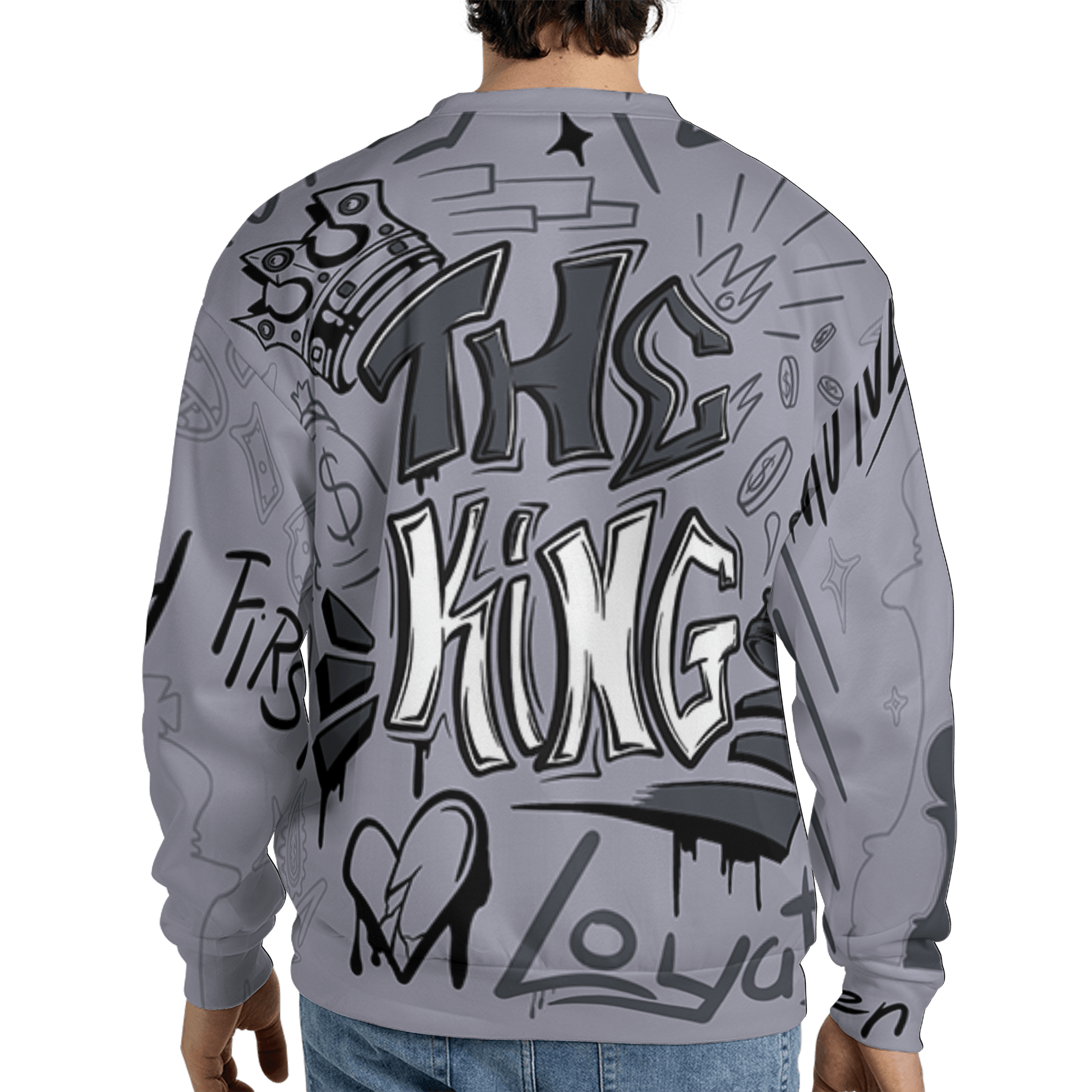 Stealth 14s Sweatshirt Match The King 3D All-Over Print Graffiti - NastyJamz