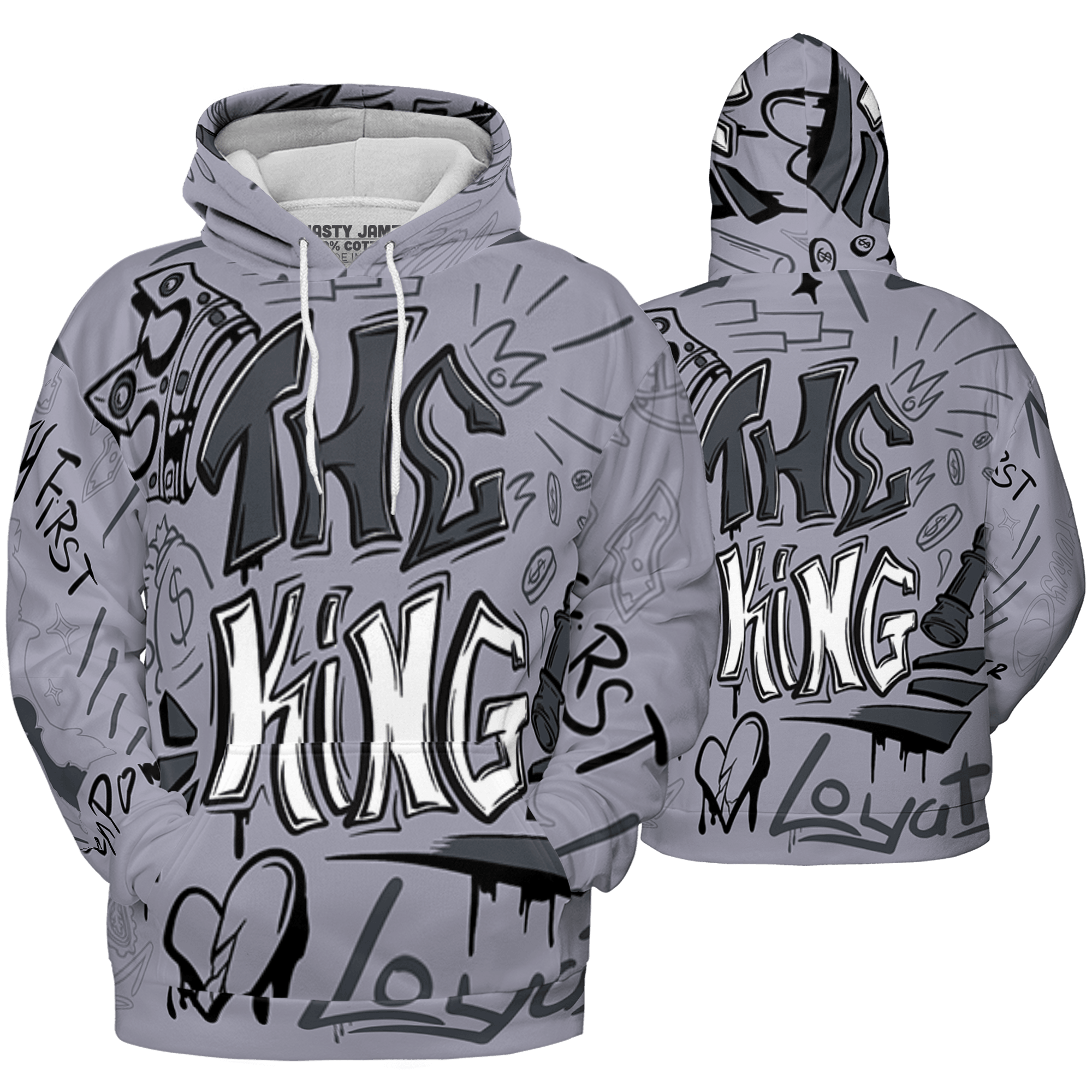 Stealth 14s Hoodie Match The King 3D All-Over Print Graffiti - NastyJamz
