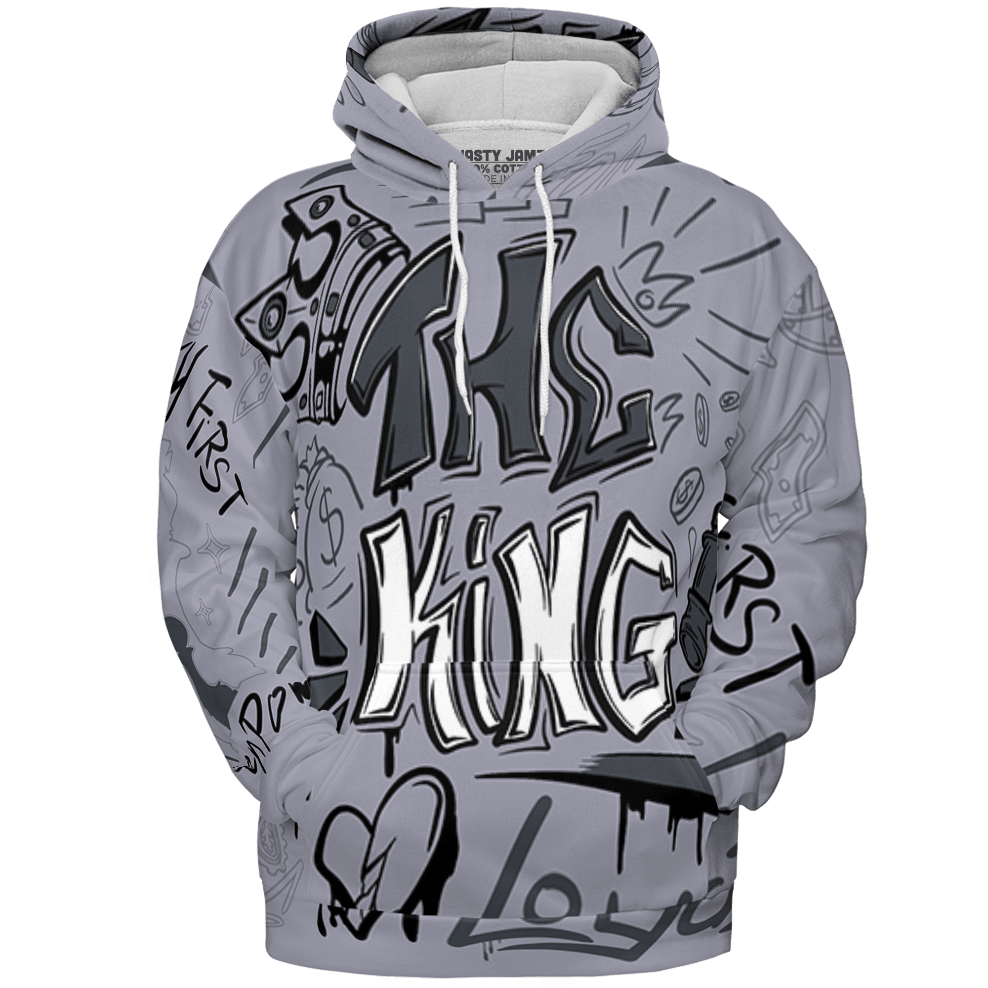 Stealth 14s Hoodie Match The King 3D All-Over Print Graffiti - NastyJamz