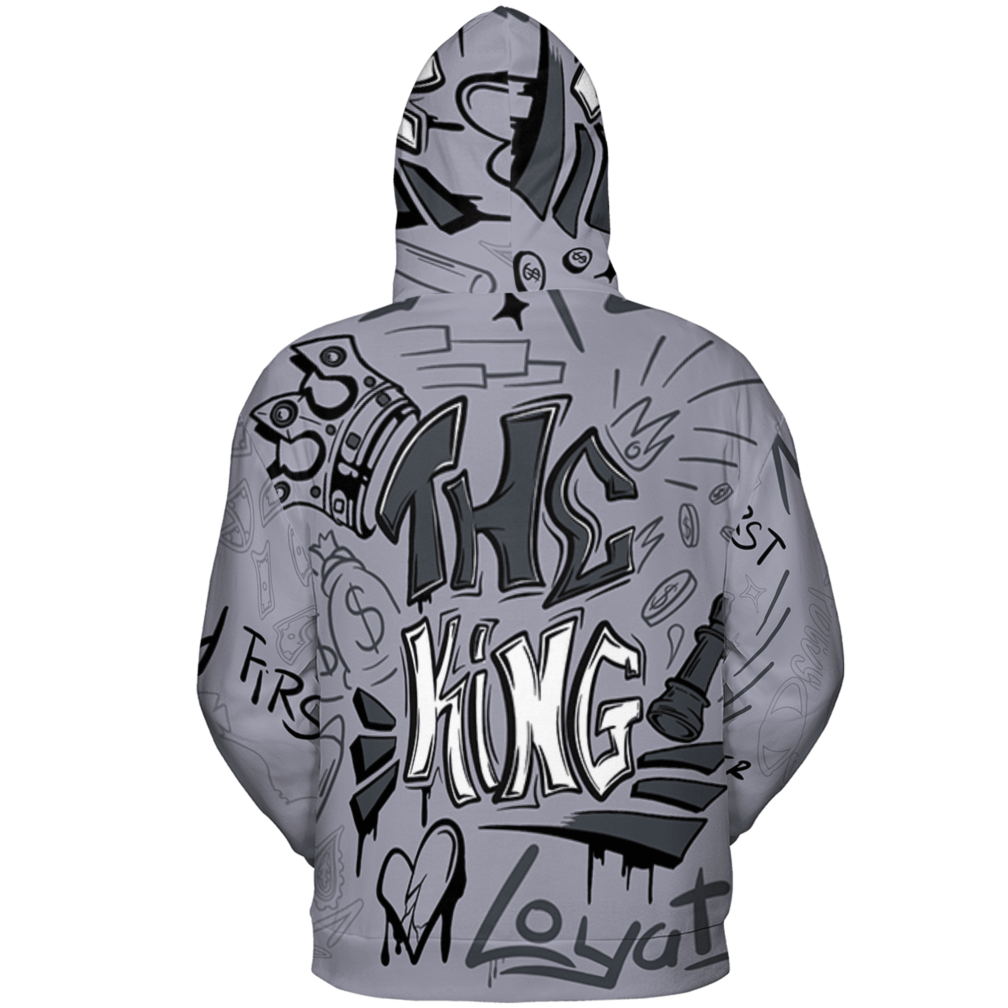 Stealth 14s Hoodie Match The King 3D All-Over Print Graffiti - NastyJamz
