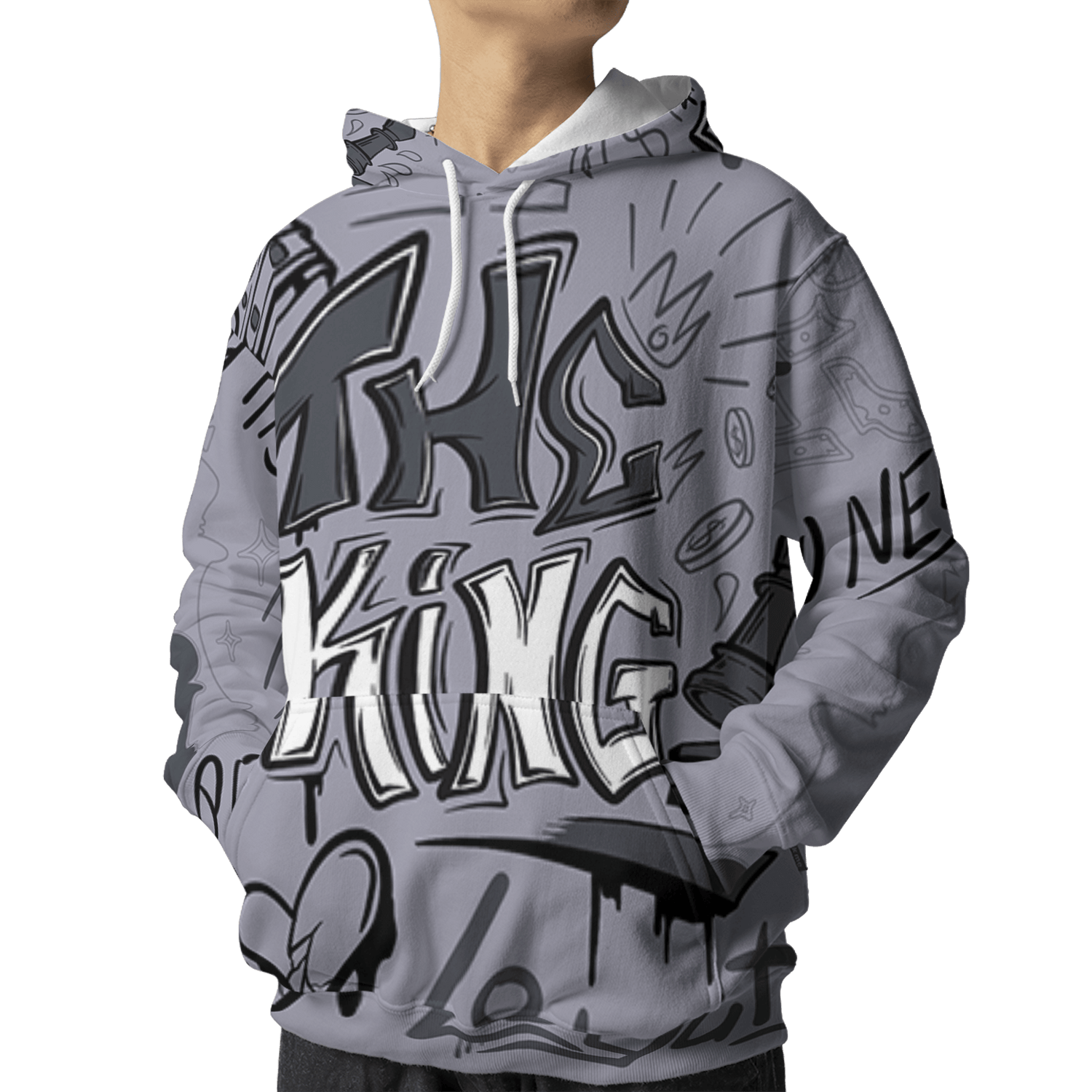 Stealth 14s Hoodie Match The King 3D All-Over Print Graffiti - NastyJamz