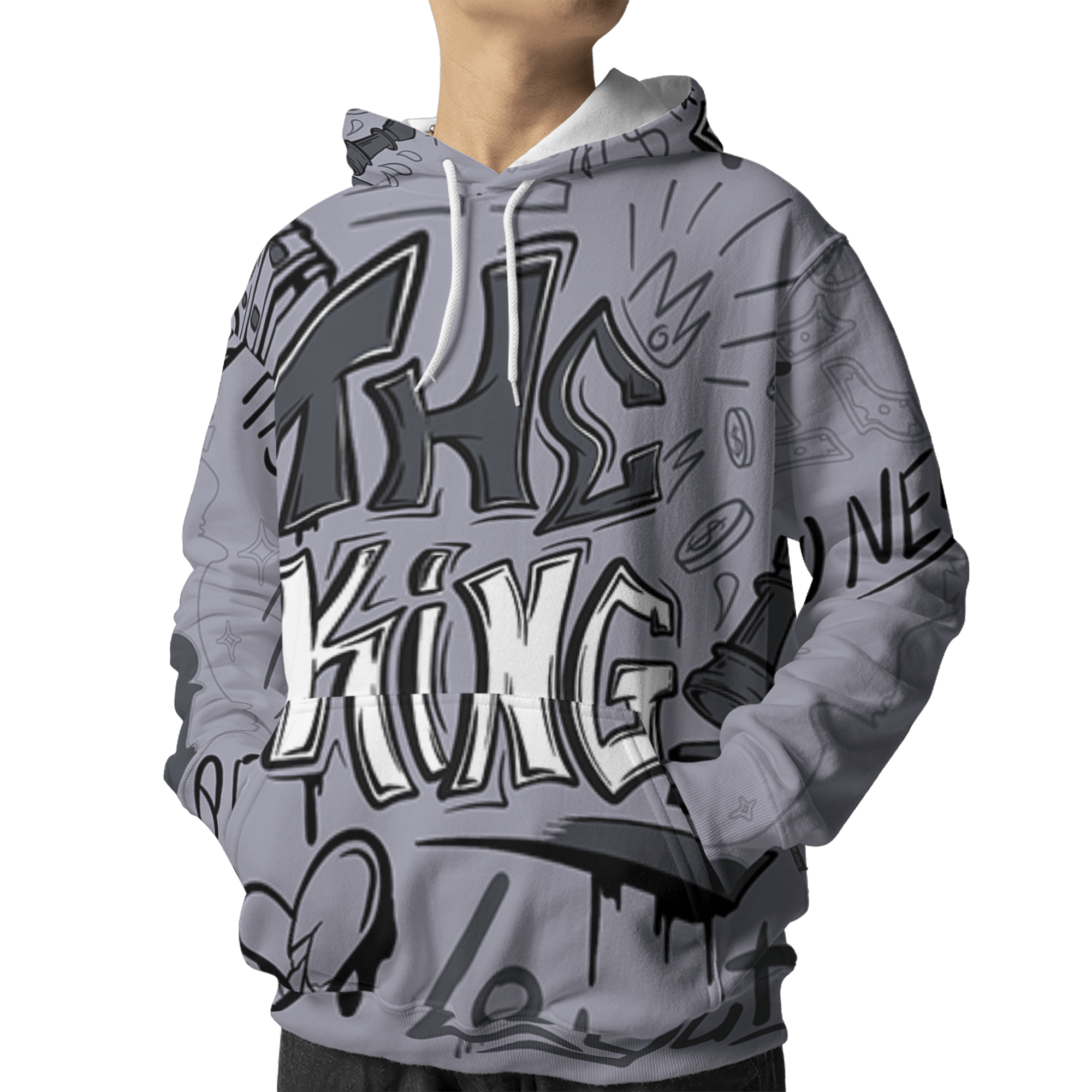 Stealth 14s Hoodie Match The King 3D All-Over Print Graffiti - NastyJamz
