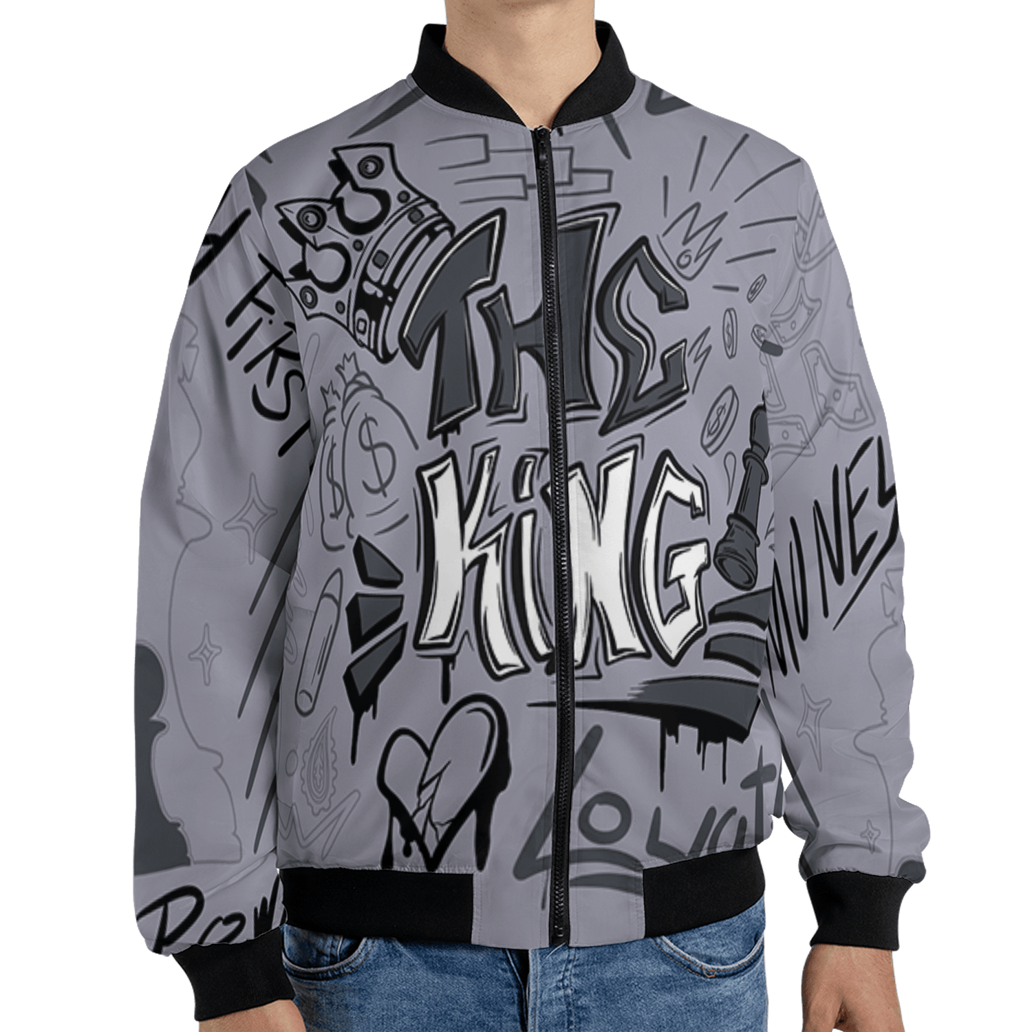 Stealth 14s Jacket Match The King 3D All-Over Print Graffiti - NastyJamz